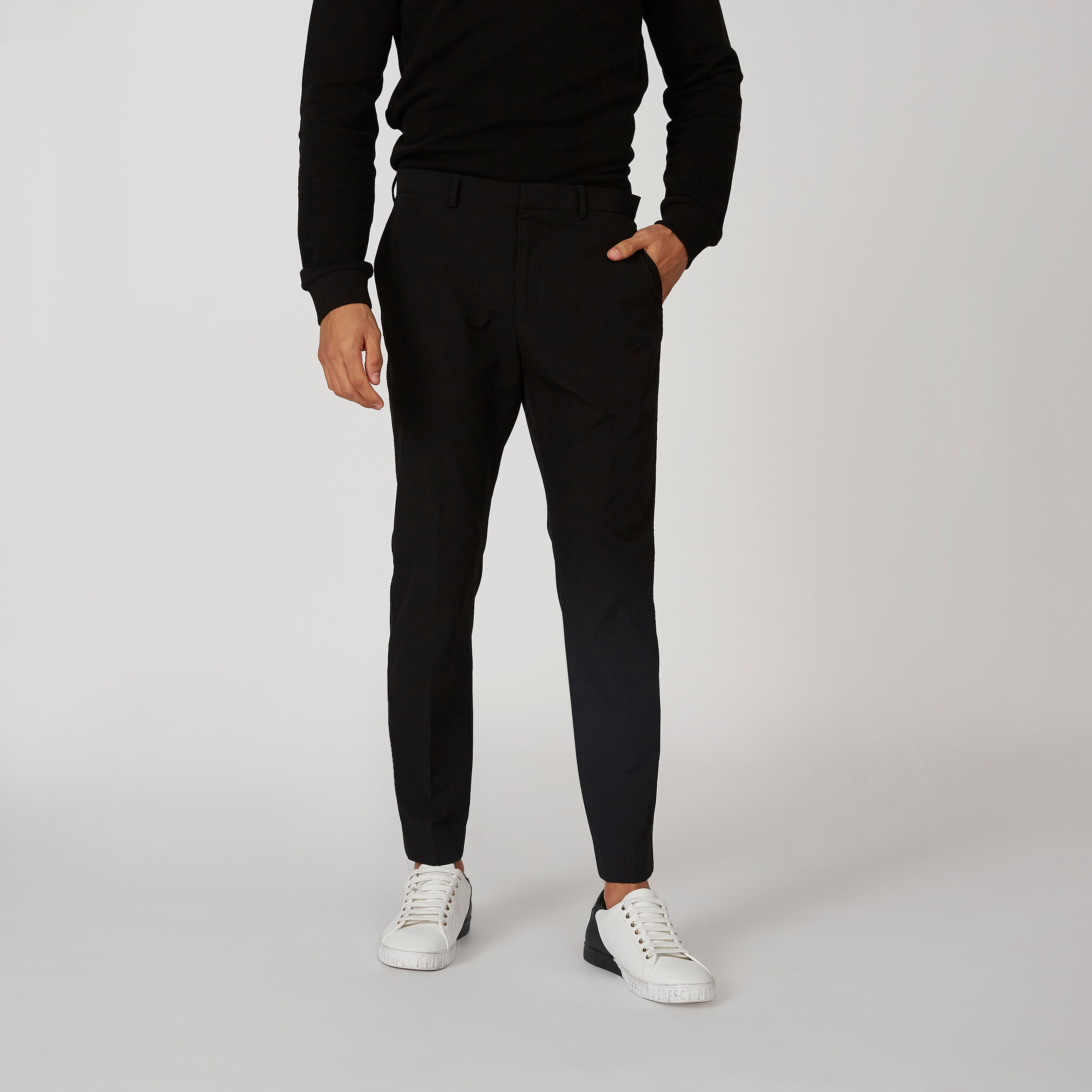 بنطلون سليم سادة بخصر متوسط الارتفاع وجيوب-men-clothing-bottoms-trousersandchinos-trousers-image-1