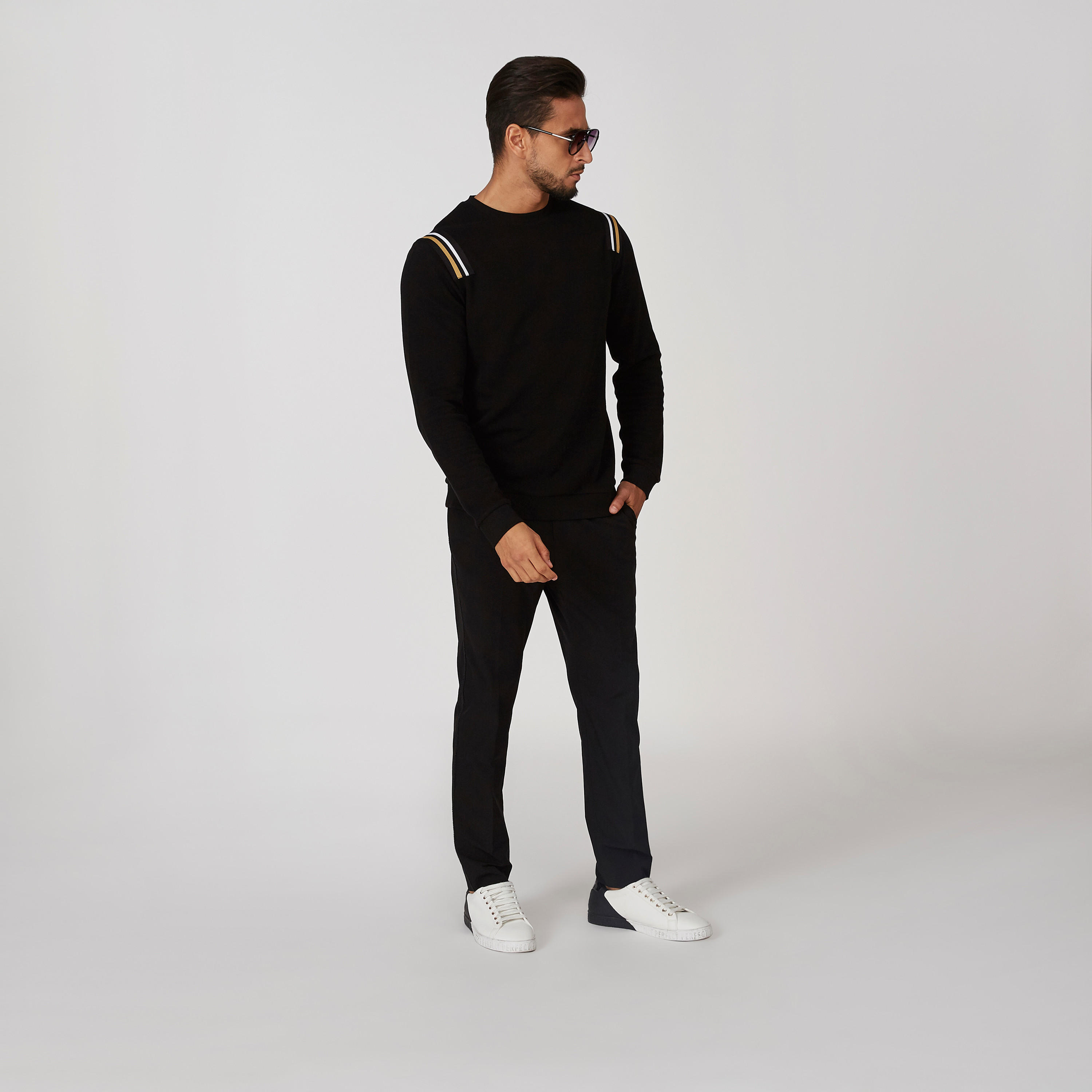 بنطلون سليم سادة بخصر متوسط الارتفاع وجيوب-men-clothing-bottoms-trousersandchinos-trousers-image-3