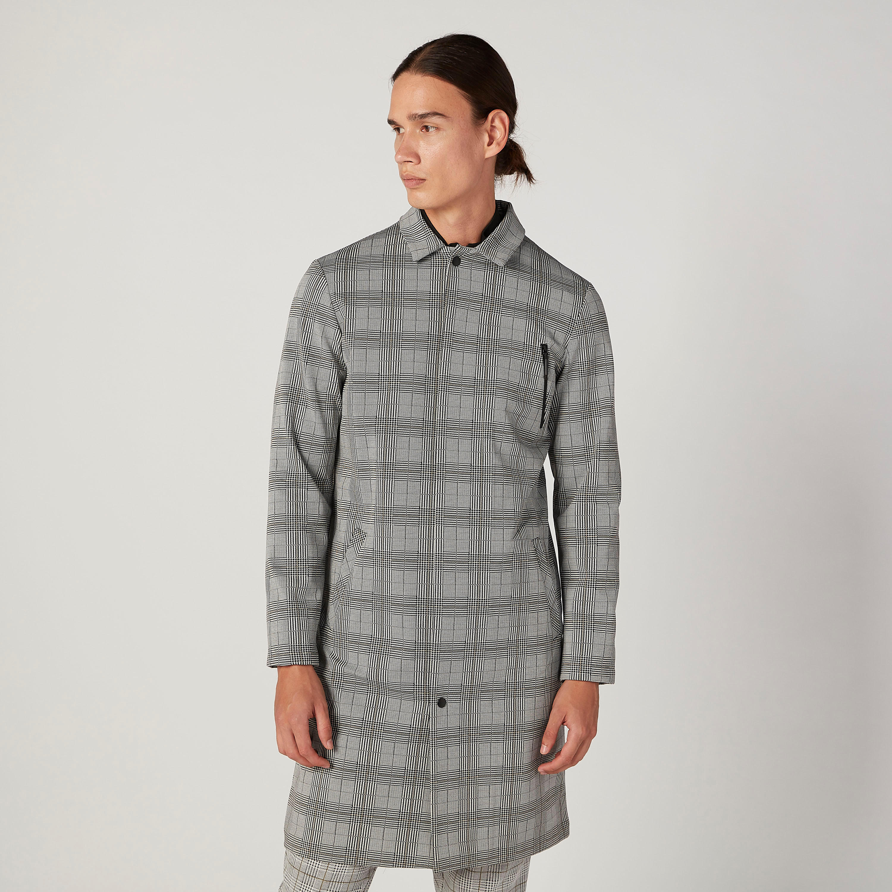 جاكيت طويل سليم كاروهات بأكمام طويلة-men-clothing-jacketsandblazers-jackets-image-1