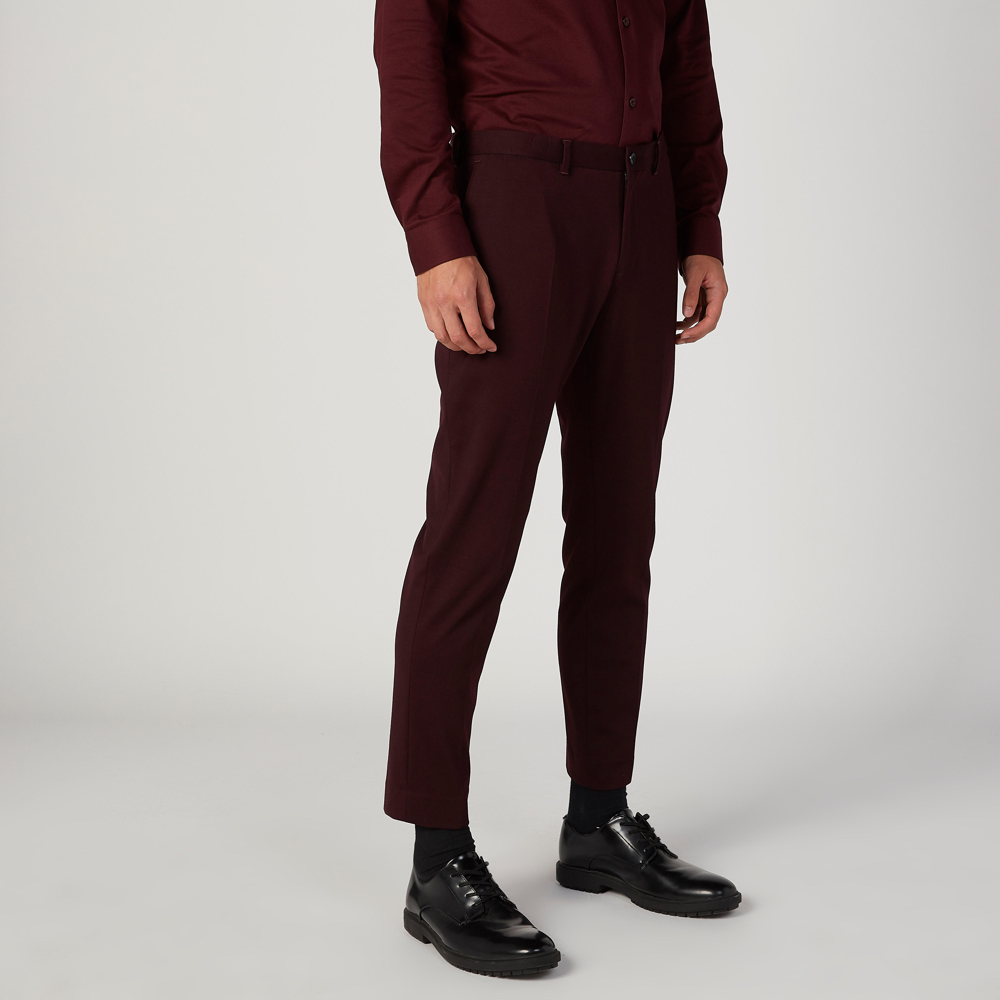 Slim Fit Full Length Plain Mid Waist Trousers with Pocket Detail-men-clothing-bottoms-trousersandchinos-trousers-image-5