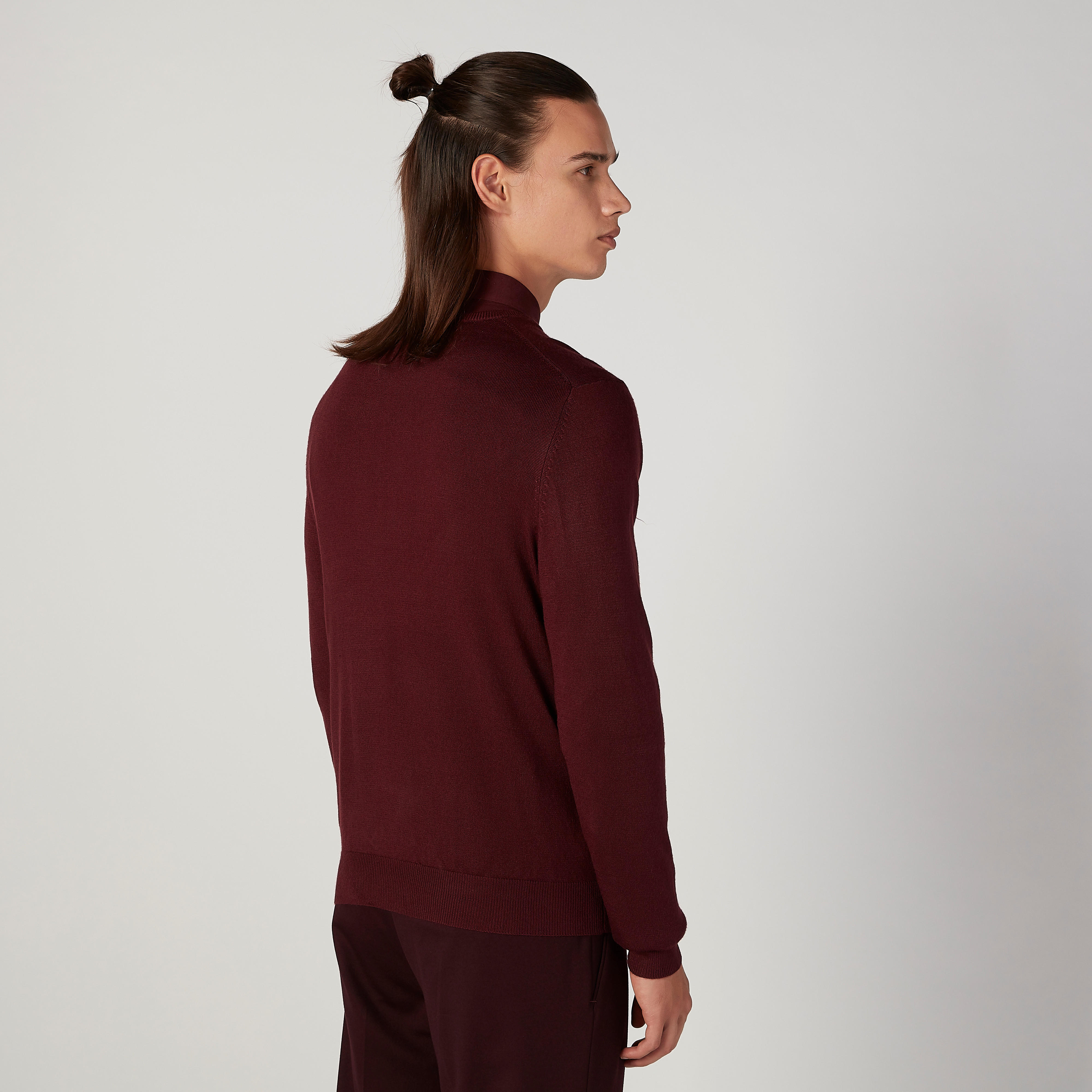 Slim Fit Textured Sweater with Round Neck and Long Sleeves-men-clothing-sweatersandpullovers-image-4