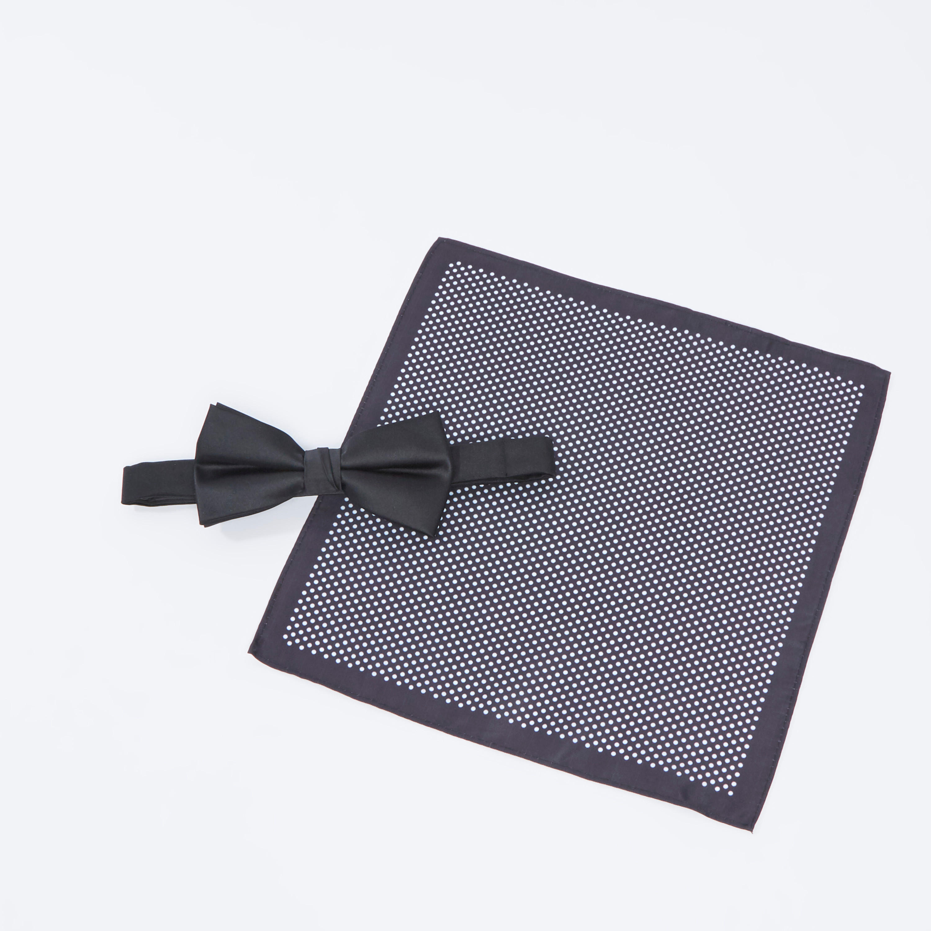 طقم بابيون سادة ومنديل جيب بطبعات-men-tiesandcufflinks-pocketsquares-image-5