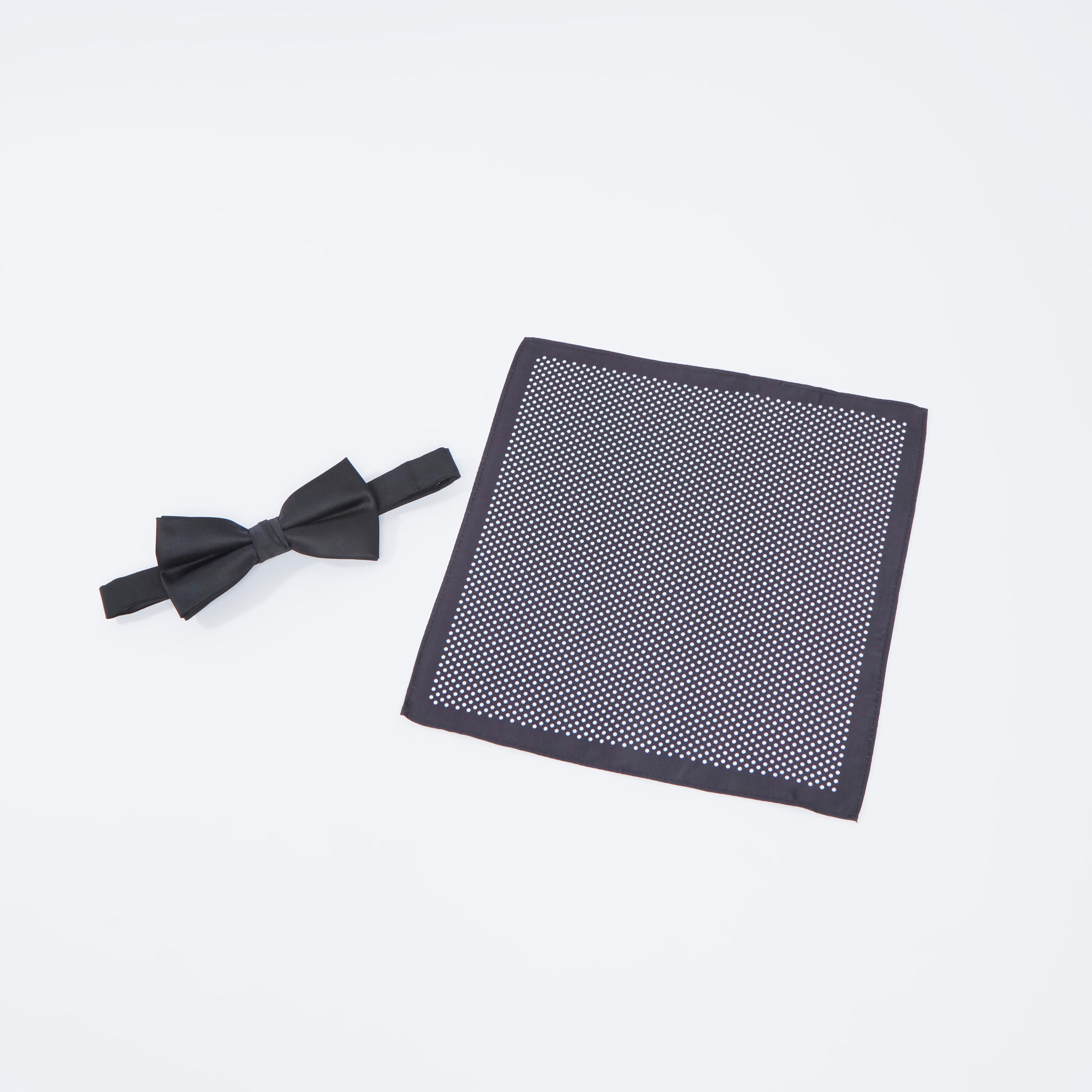 طقم بابيون سادة ومنديل جيب بطبعات-men-tiesandcufflinks-pocketsquares-image-3