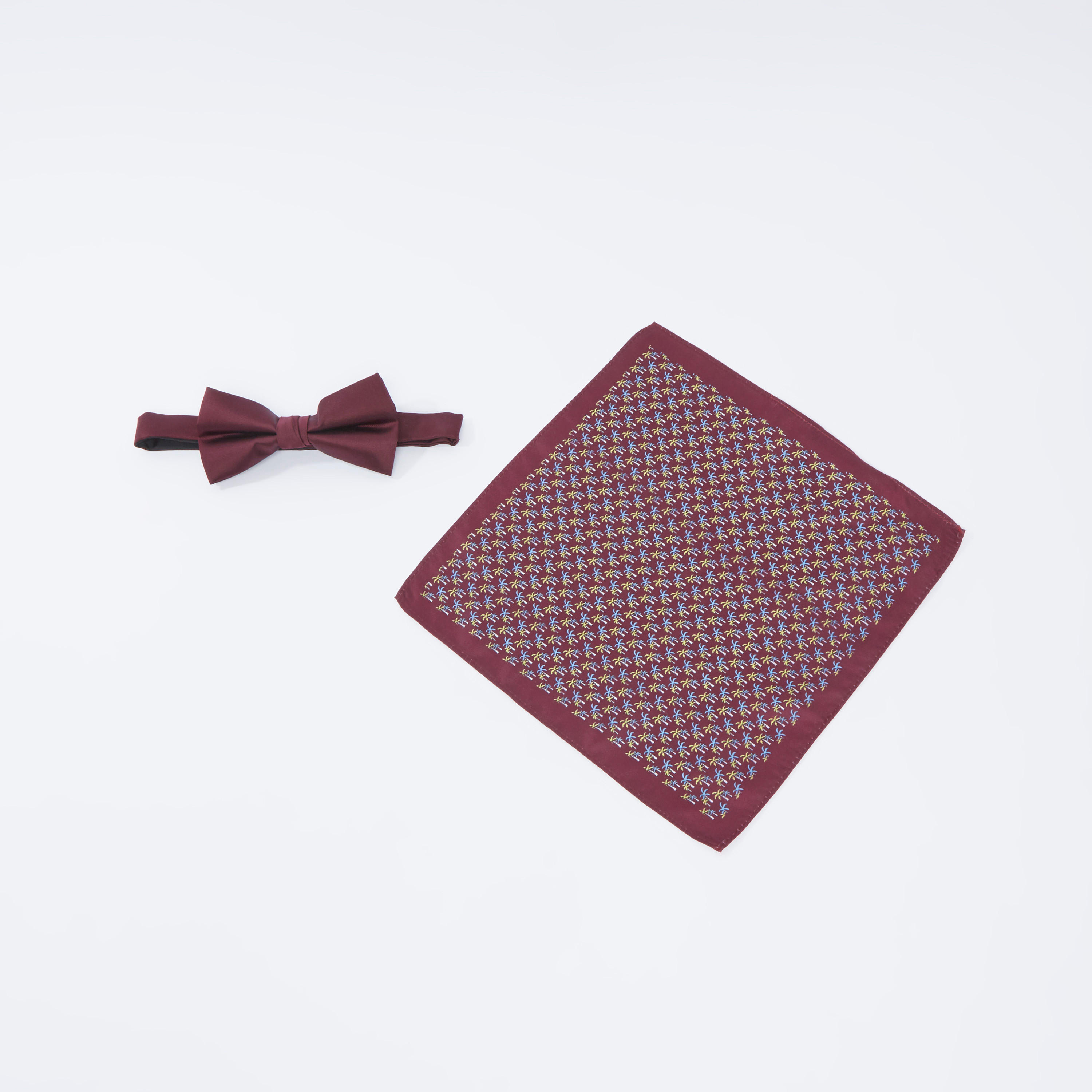 طقم بابيون سادة ومنديل جيب بطبعات-men-tiesandcufflinks-pocketsquares-image-3