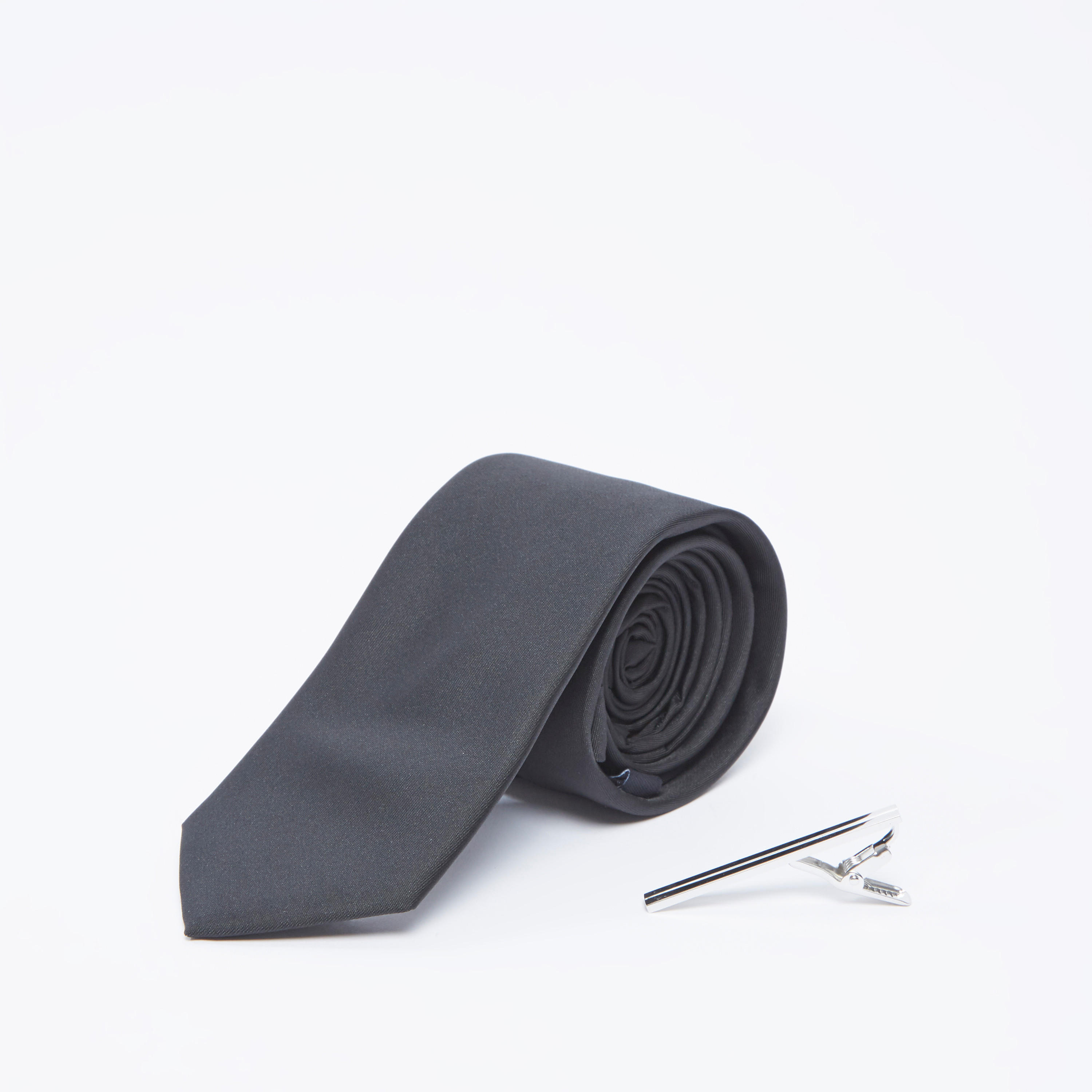 ربطة عنق عادية سادة بحلقة تثبيت-men-tiesandcufflinks-pocketsquares-image-1