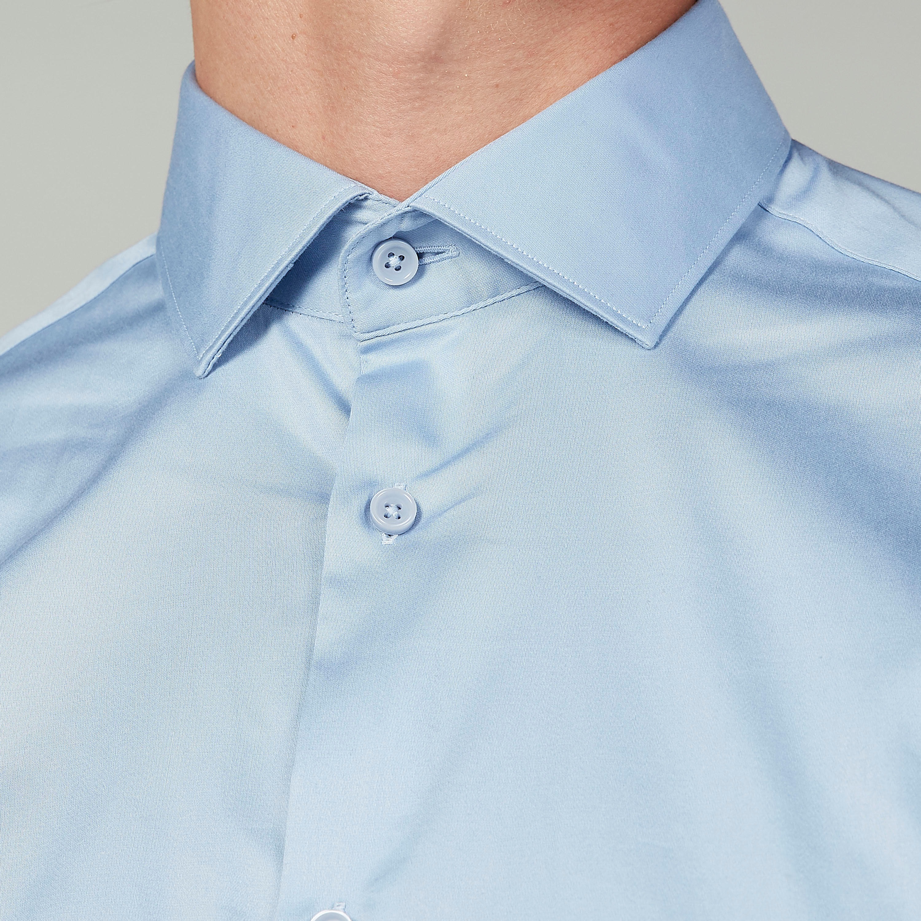 Plain Shirt with Long Sleeves and Spread Collar-men-clothing-shirts-image-3