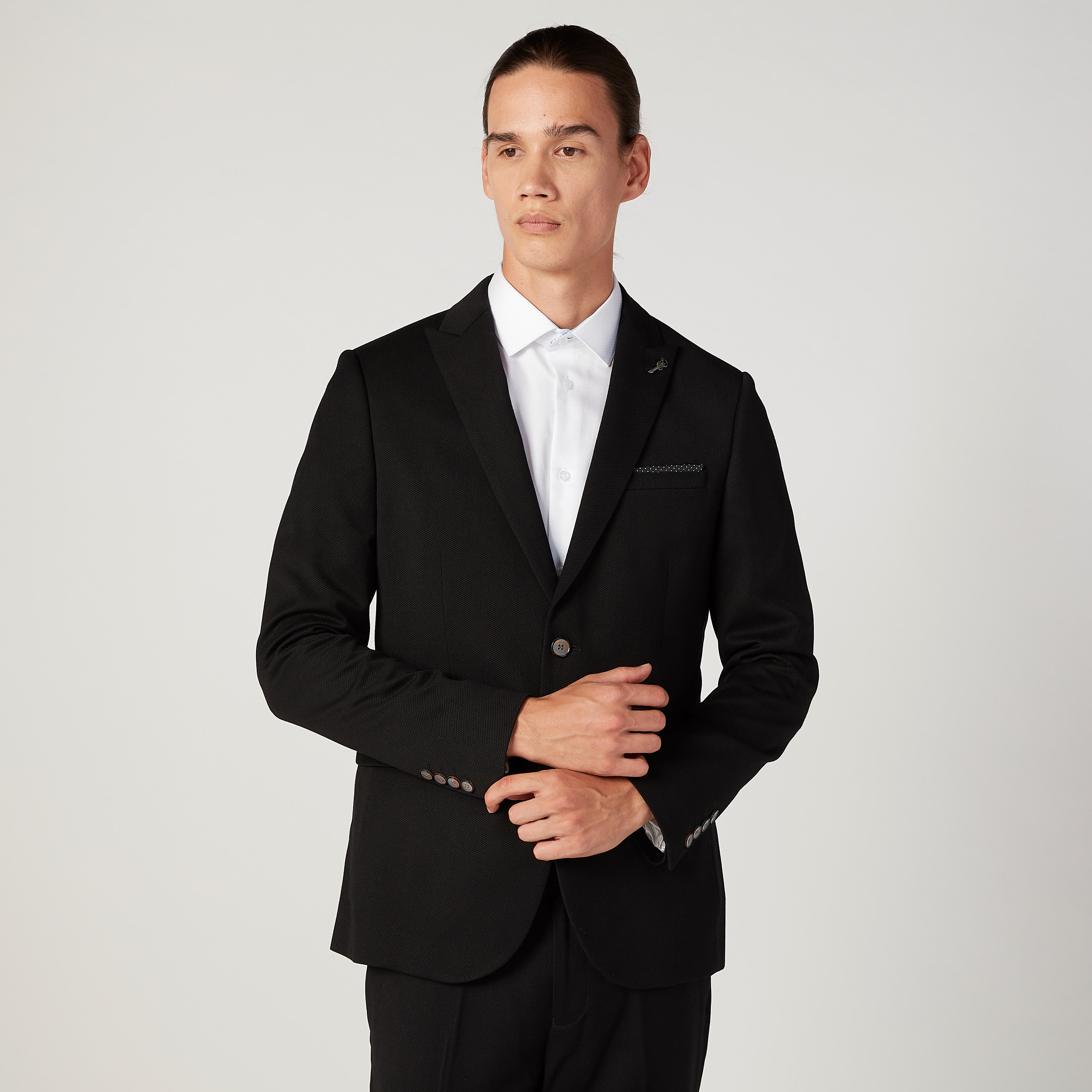 Solid Blazer with Notched Lapel and Flap Pockets-men-winterwear-jacketsandblazers-image-1