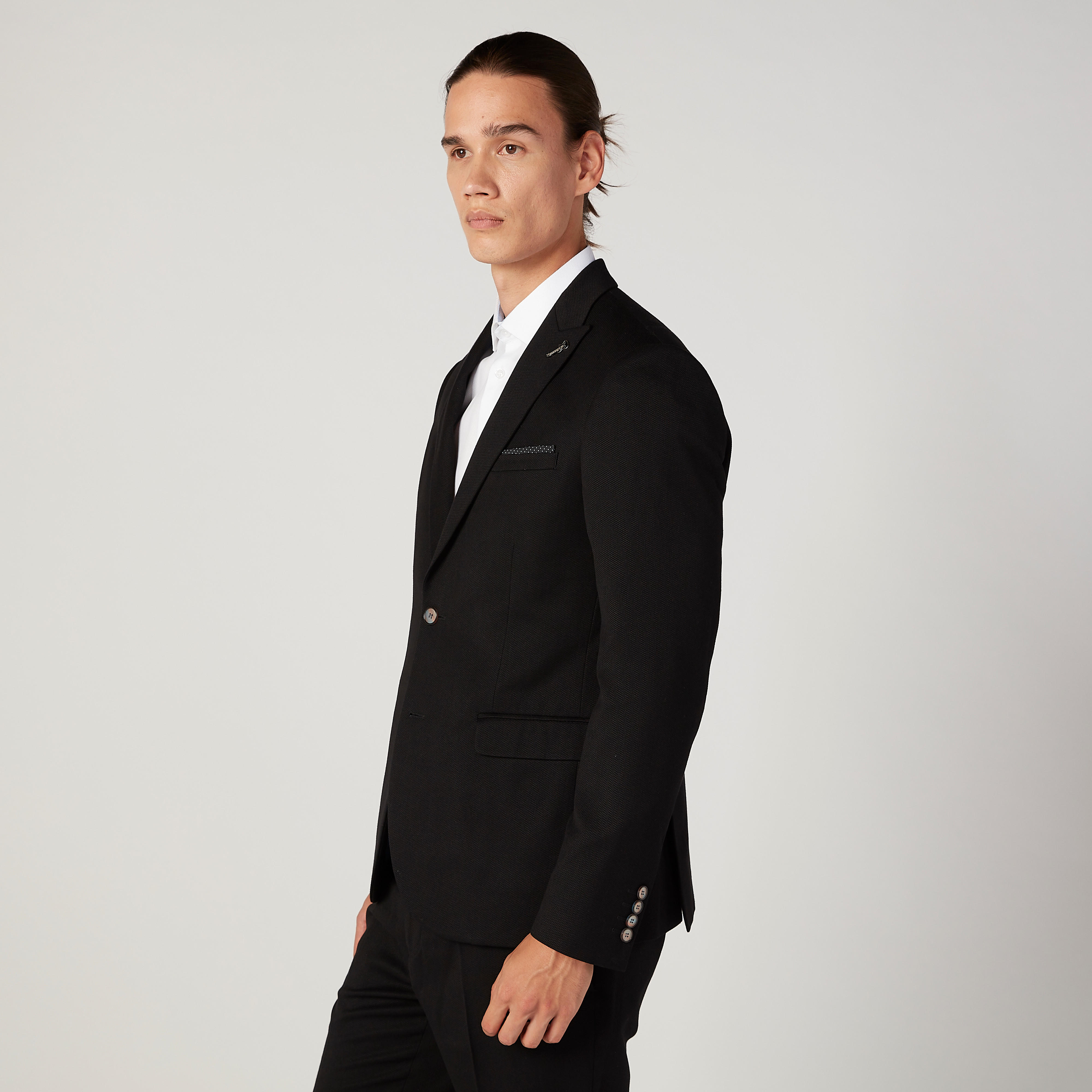 Solid Blazer with Notched Lapel and Flap Pockets-men-winterwear-jacketsandblazers-image-5