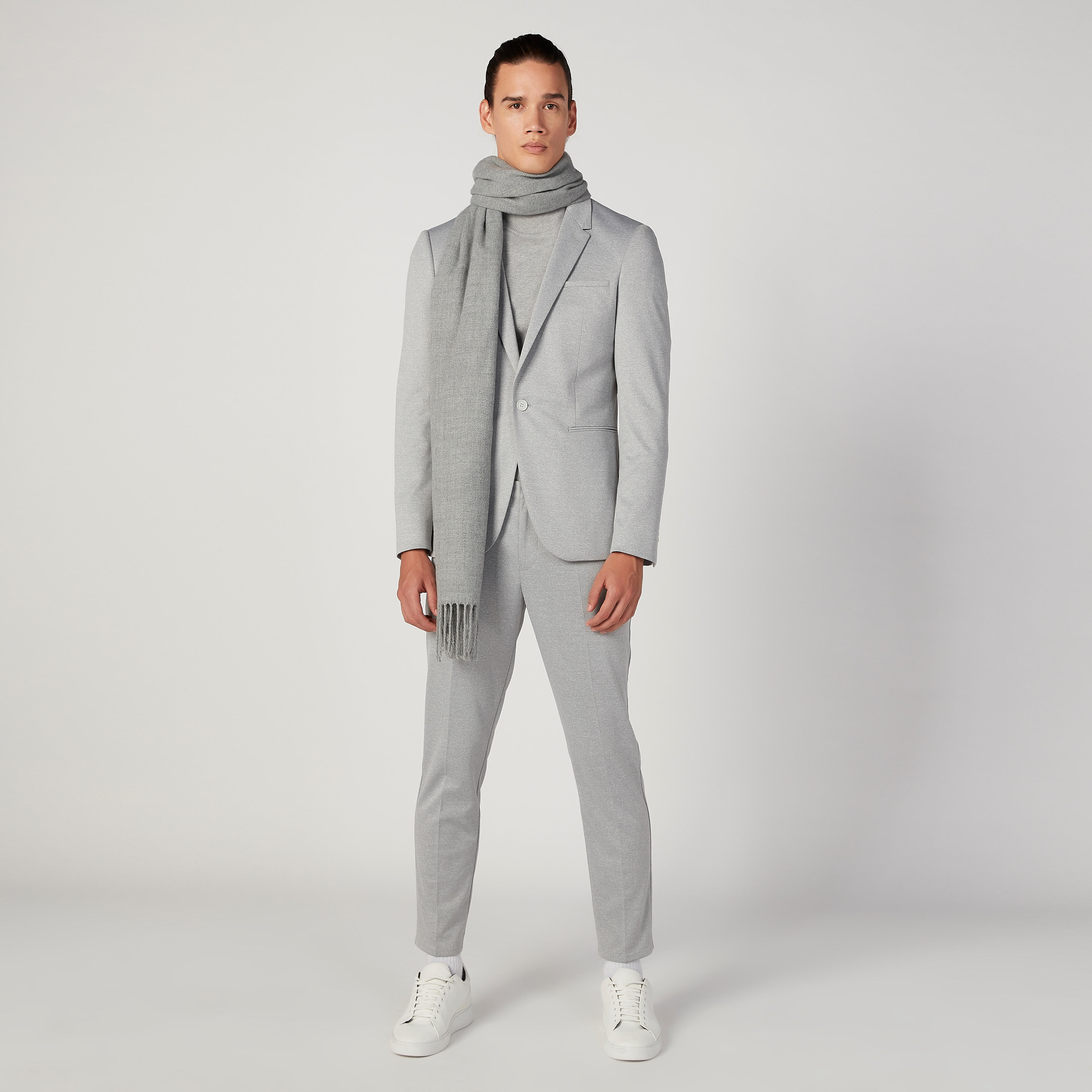 بليزر سكيني فيت بارز الملمس بأكمام طويلة وجيوب داخلية-men-winterwear-jacketsandblazers-image-2