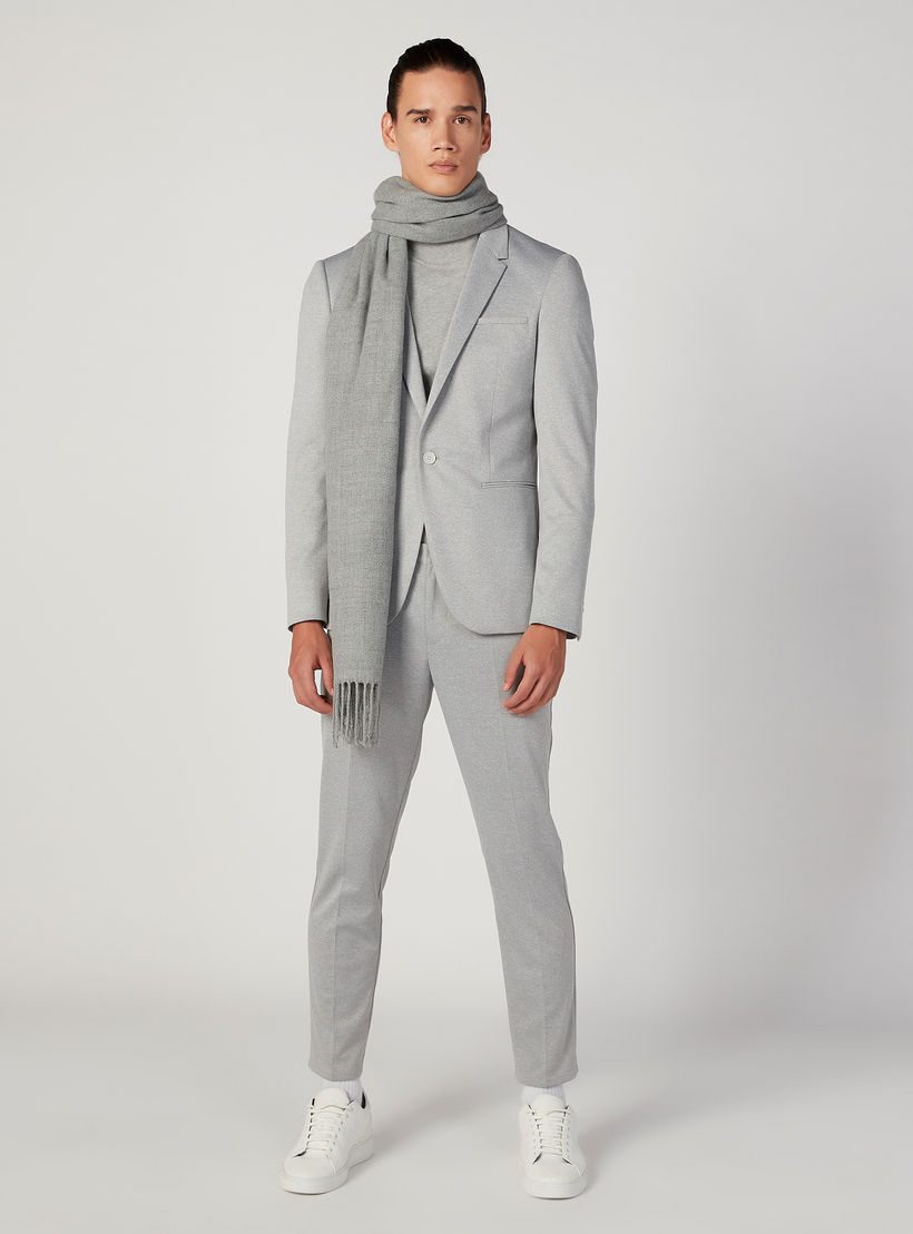 بليزر سكيني فيت بارز الملمس بأكمام طويلة وجيوب داخلية-men-winterwear-jacketsandblazers-image-2