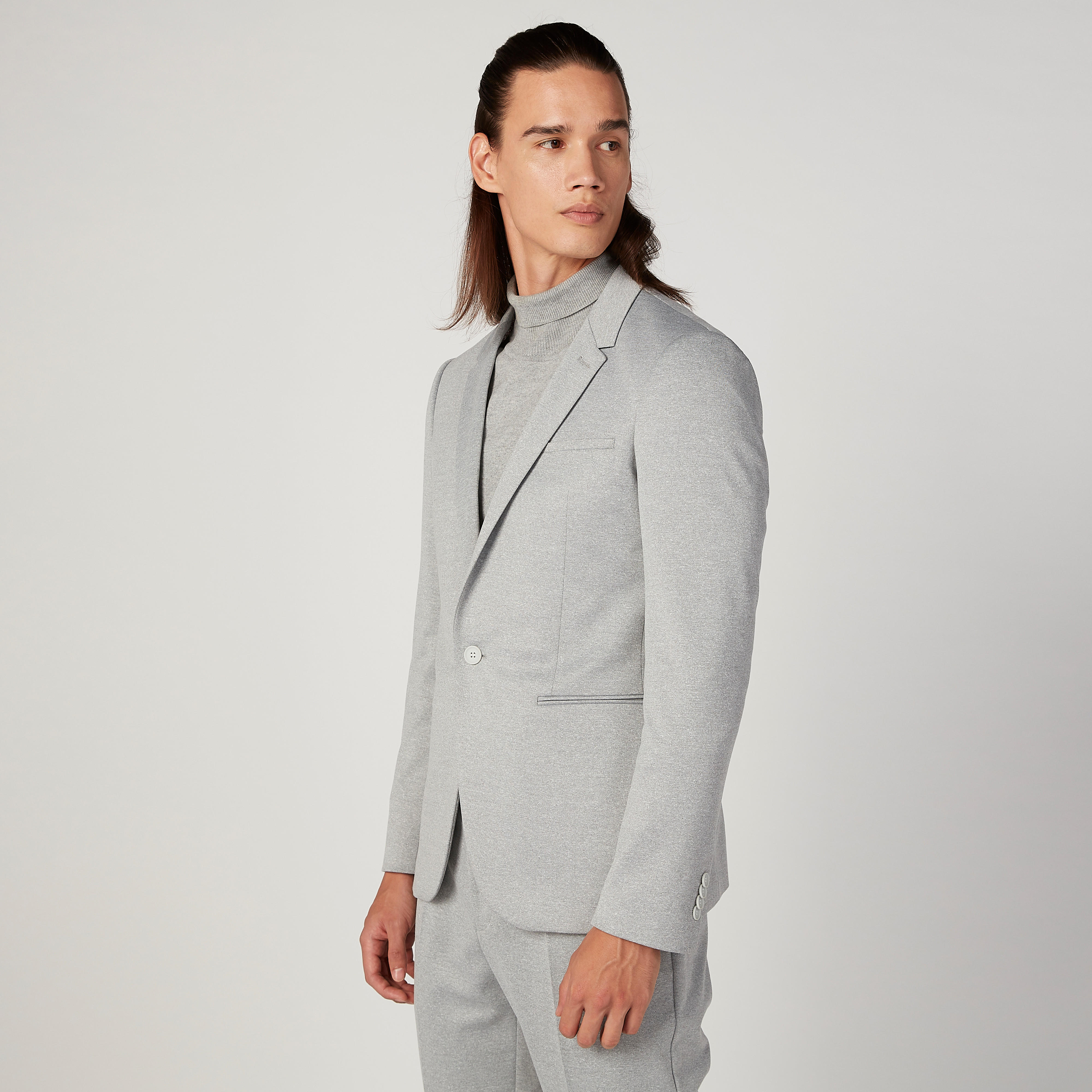 بليزر سكيني فيت بارز الملمس بأكمام طويلة وجيوب داخلية-men-winterwear-jacketsandblazers-image-5