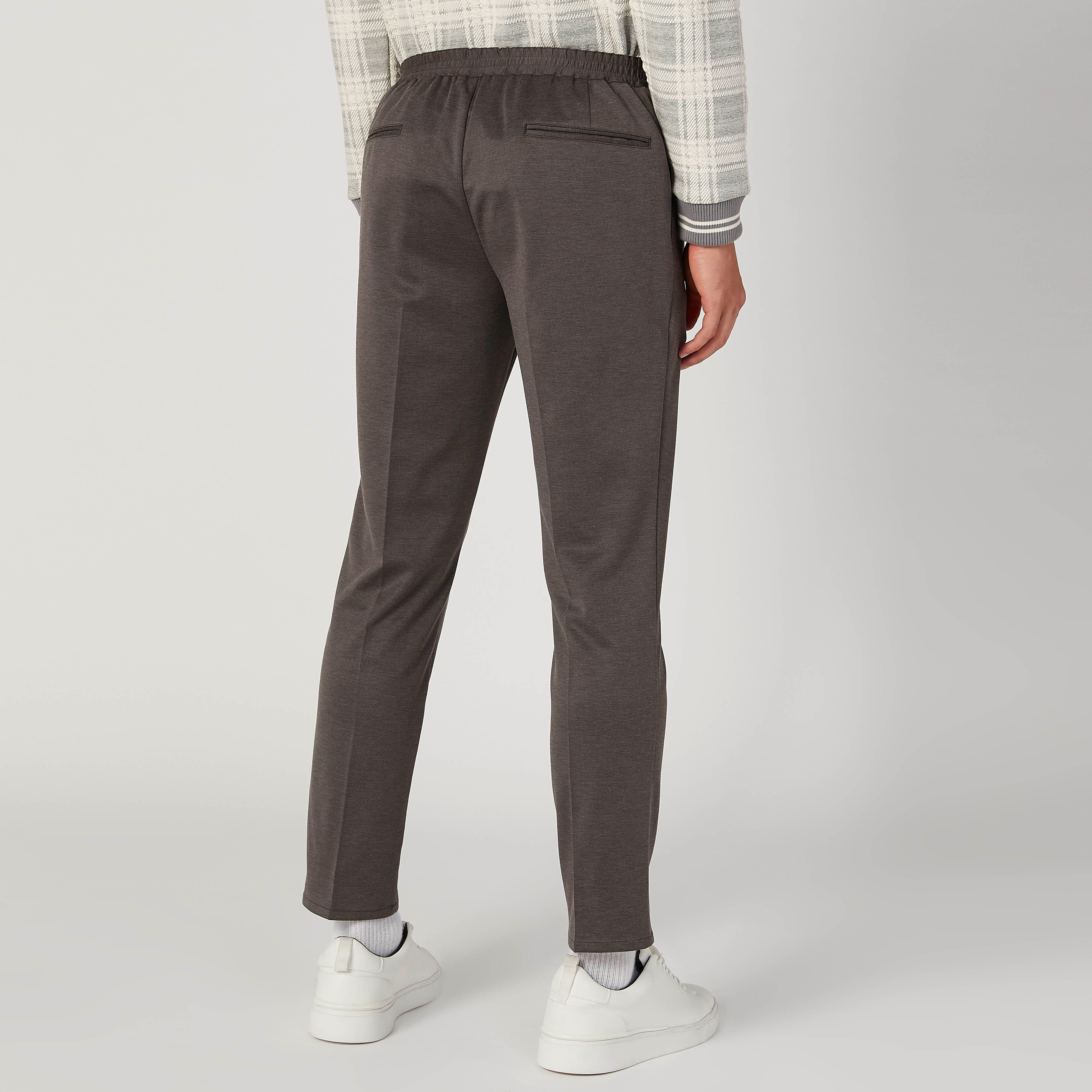 Full Length Plain Trousers with Pocket Detail and Belt Loops-men-clothing-bottoms-trousersandchinos-trousers-image-4