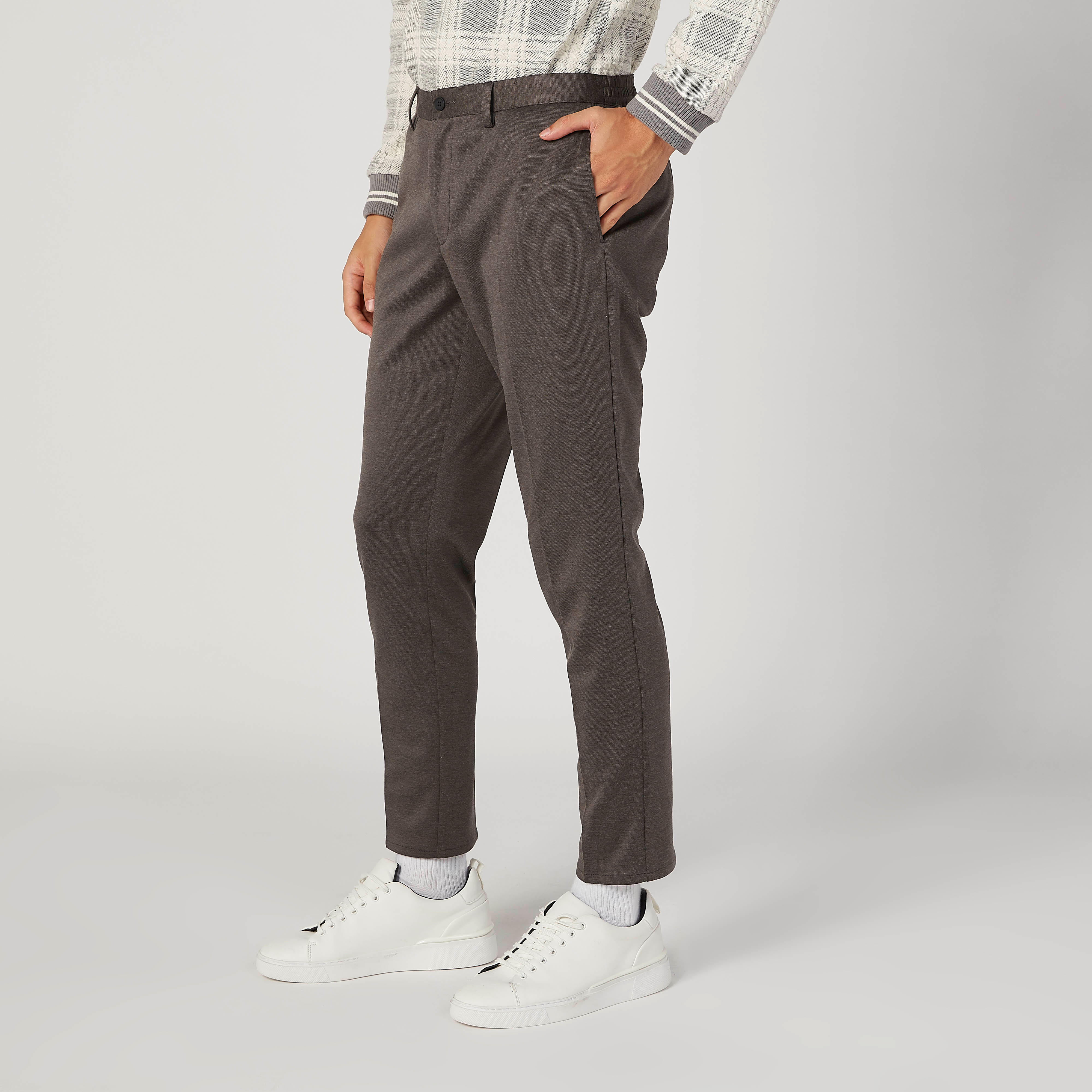 Full Length Plain Trousers with Pocket Detail and Belt Loops-men-clothing-bottoms-trousersandchinos-trousers-image-5