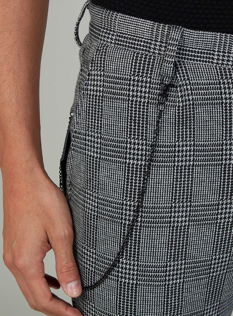 بنطلون رسمي سكيني كاروهات بخصر متوسط الارتفاع وجيوب-men-clothing-bottoms-trousersandchinos-trousers-image-3