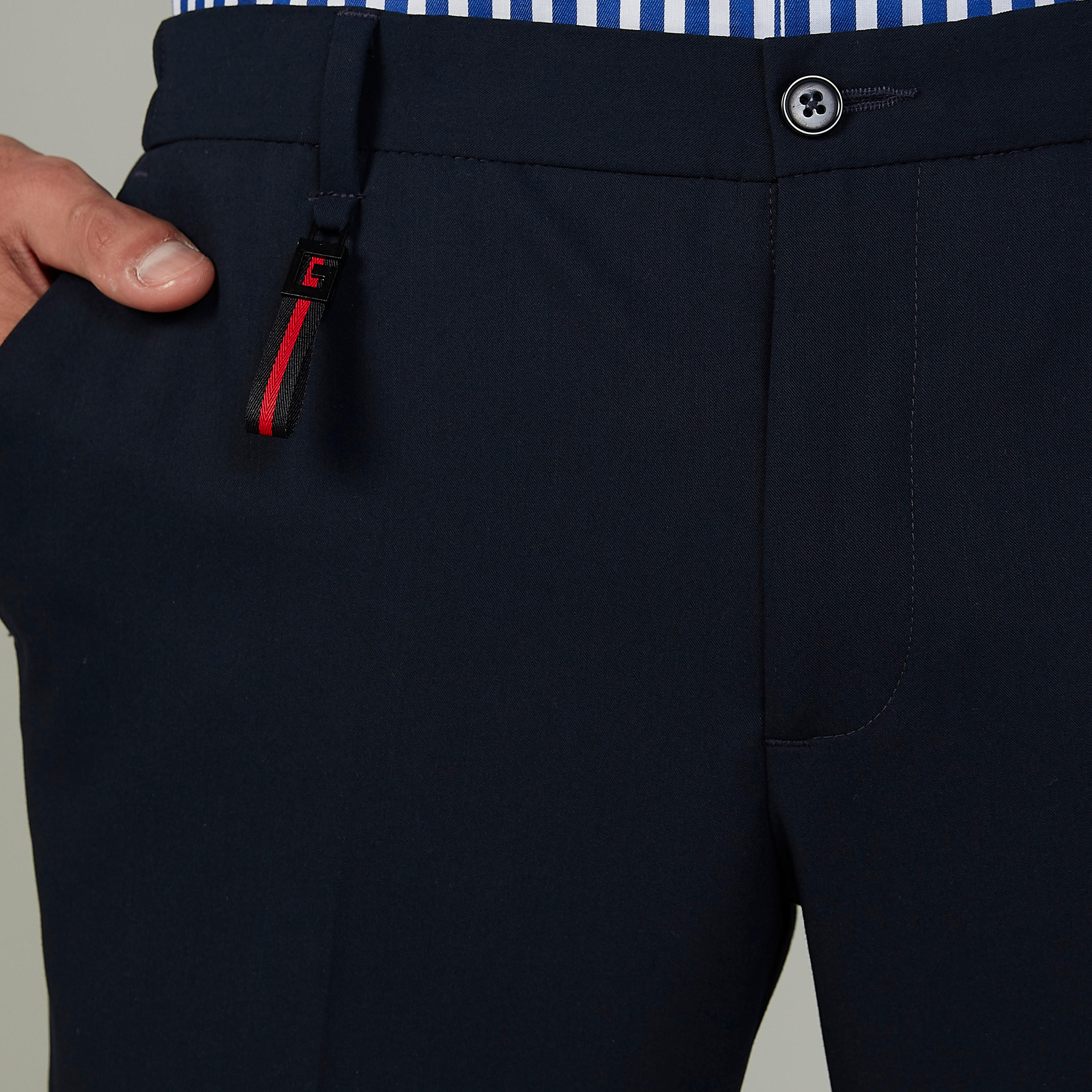 بنطلون سكيني قصير بارز الملمس بخصر متوسط الإرتفاع  وجيوب-men-clothing-bottoms-trousersandchinos-trousers-image-3