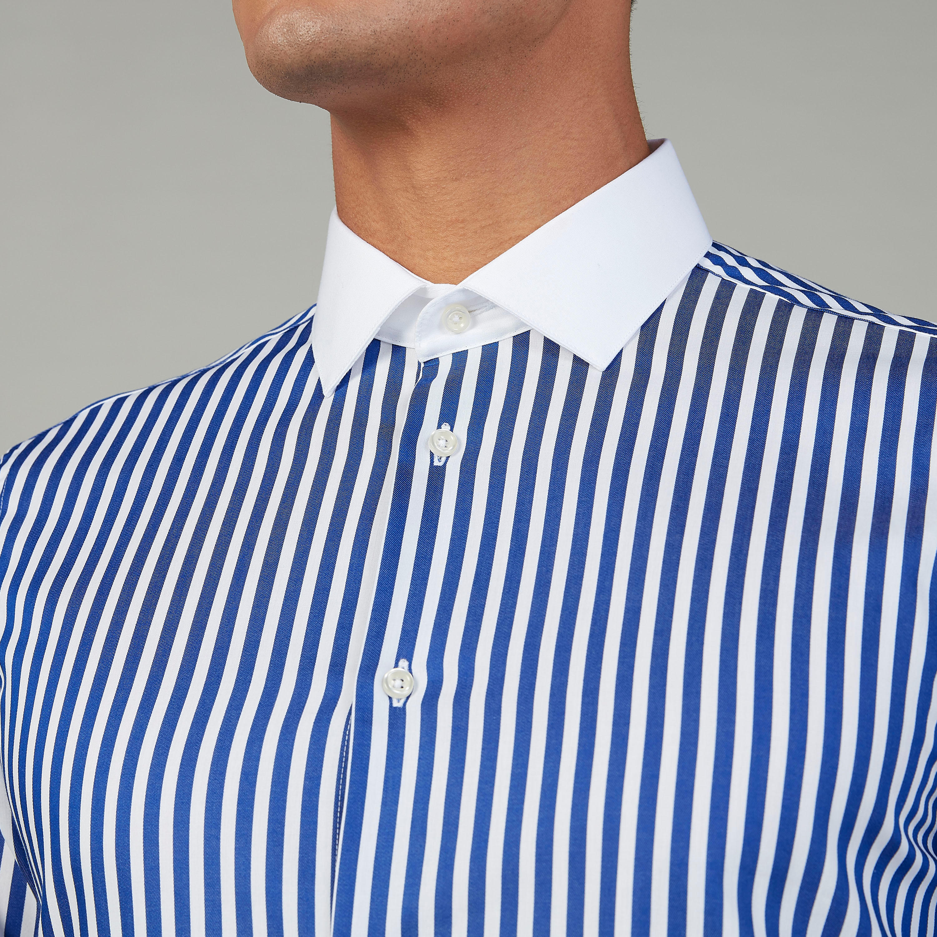 قميص مستدام مقلّم بياقة عاديّة وأكمام طويلة -men-clothing-shirts-image-3