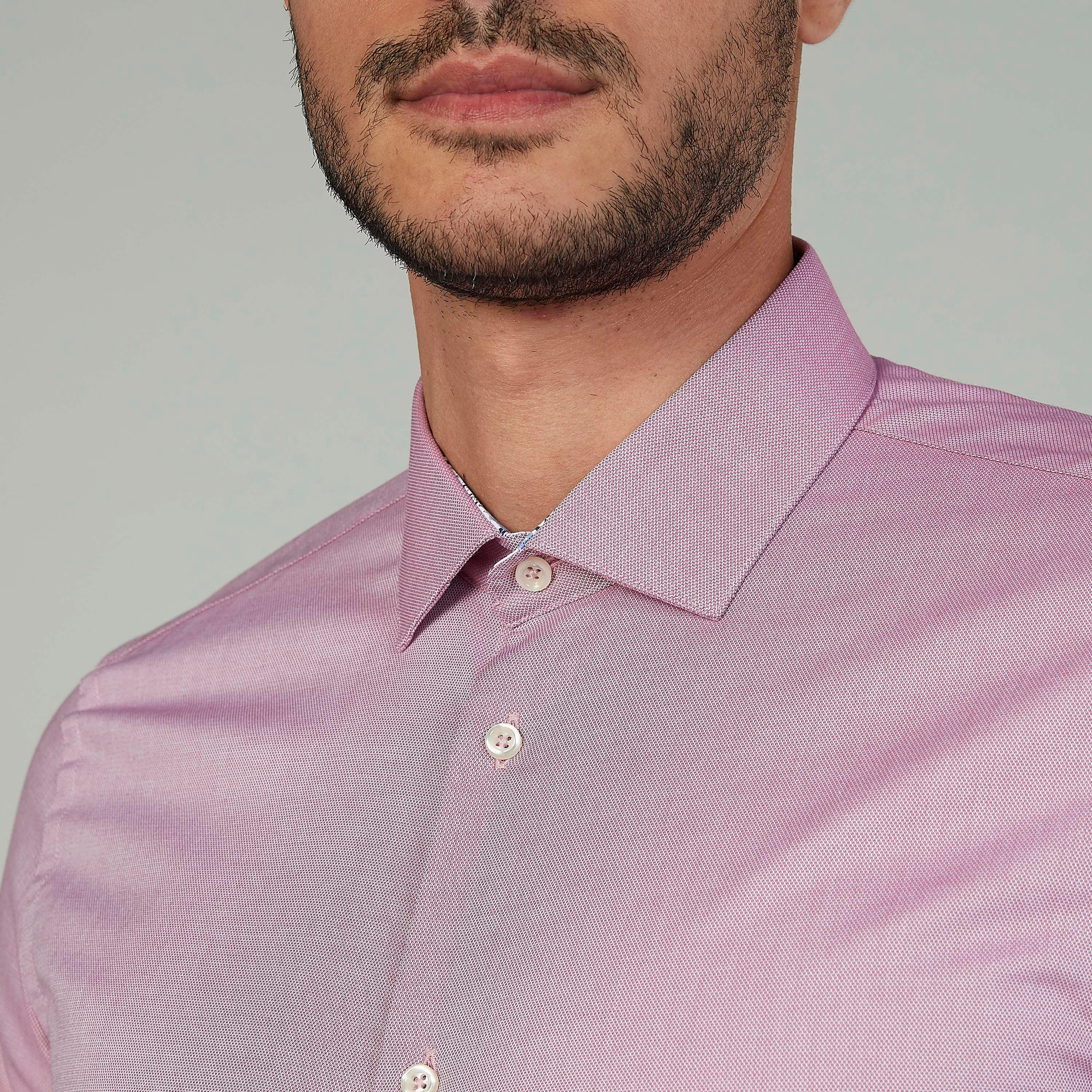 قميص رسمي بارز الملمس بياقة عاديّة وأكمام طويلة-men-clothing-shirts-image-5