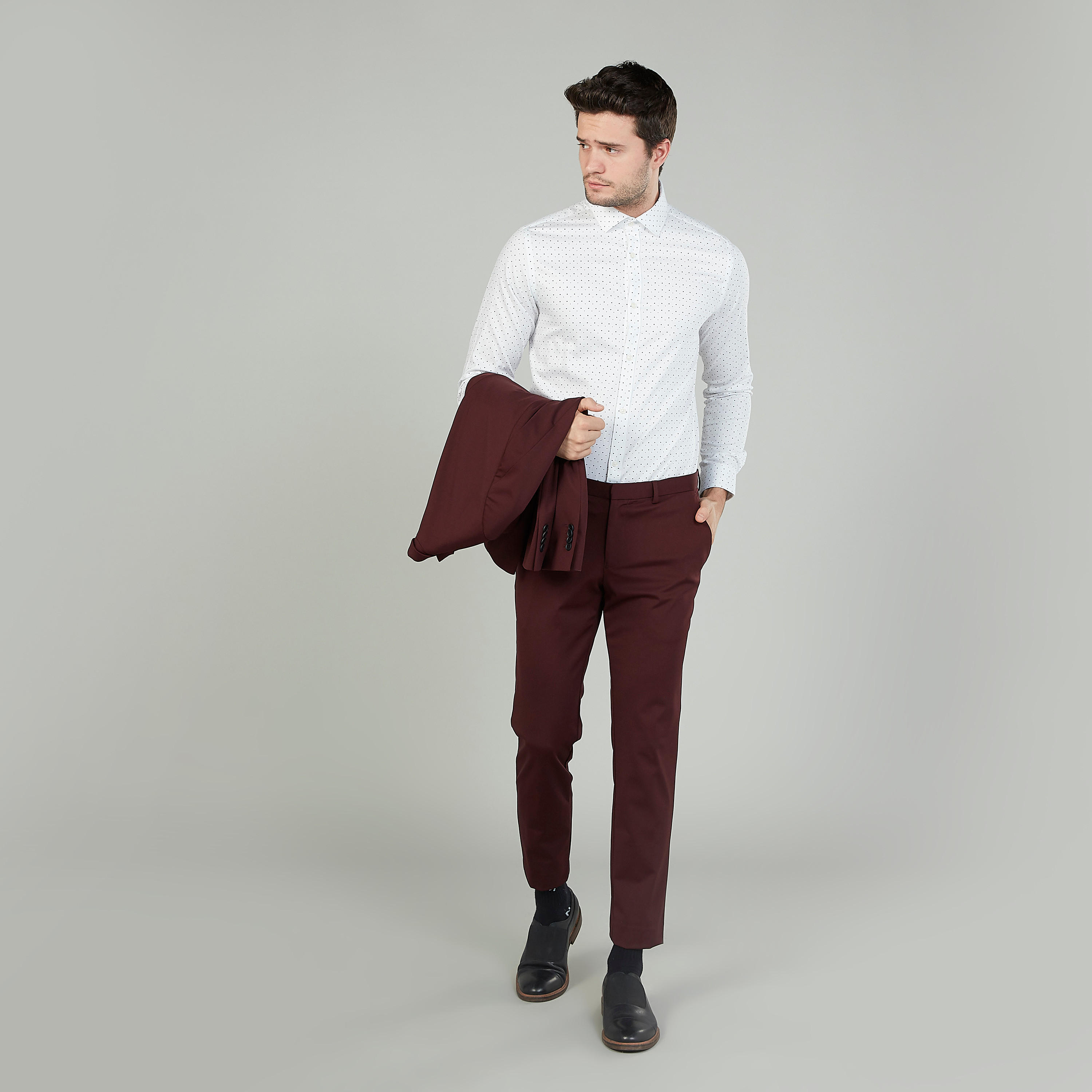قميص مستدام سليم فيت بياقة عاديّة وأكمام طويلة وطبعات  -men-clothing-shirts-image-2