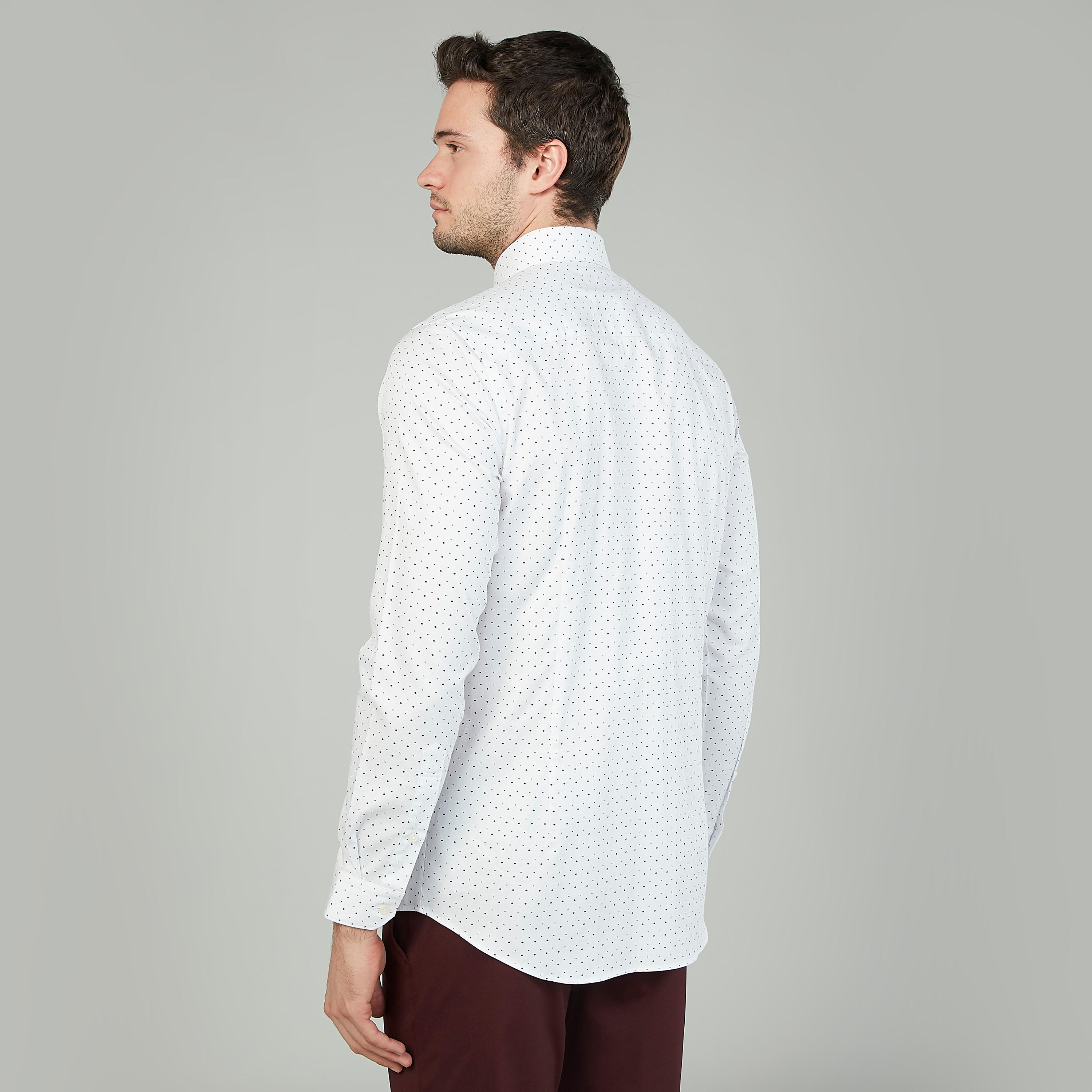 قميص مستدام سليم فيت بياقة عاديّة وأكمام طويلة وطبعات  -men-clothing-shirts-image-4