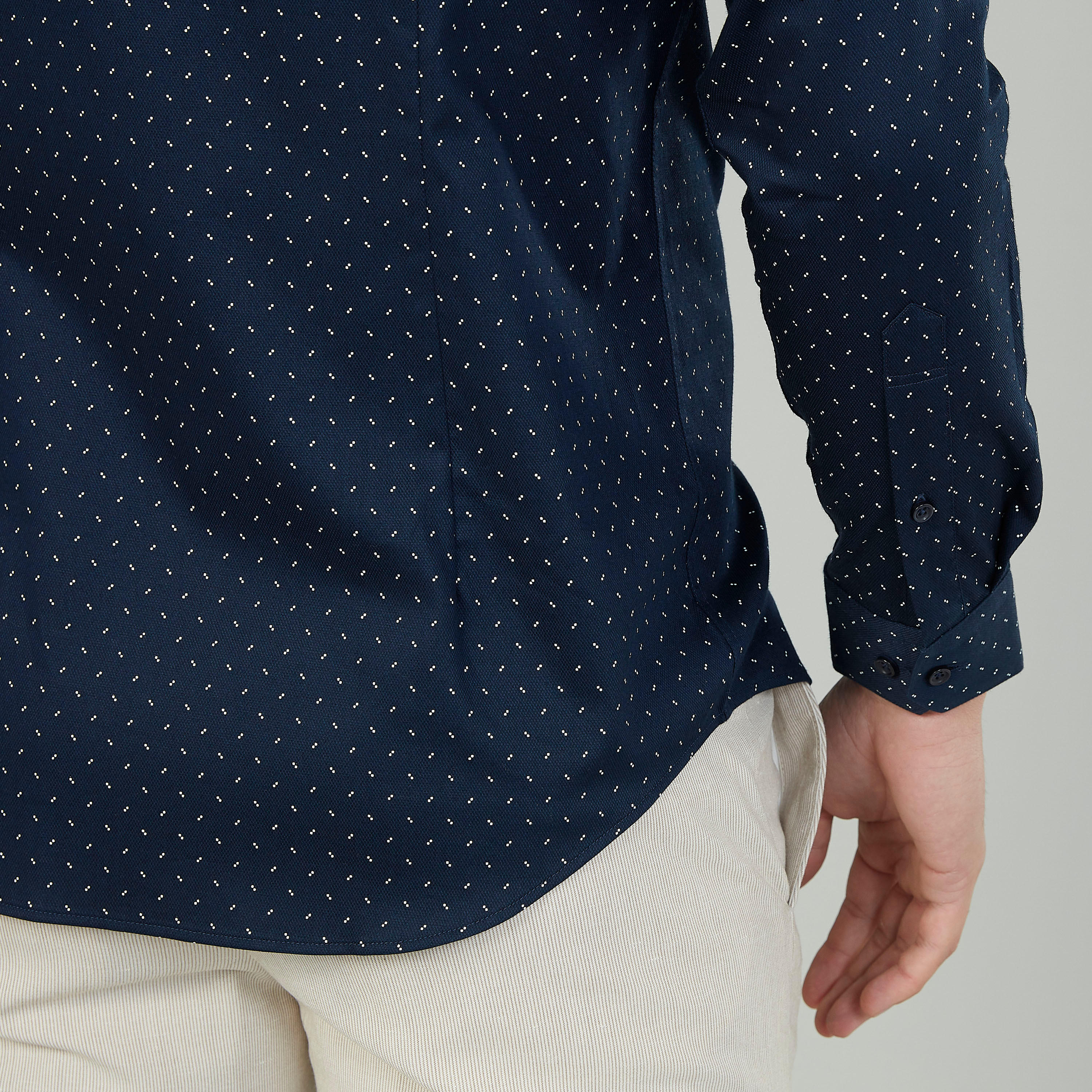 قميص مستدام سليم فيت بياقة عاديّة وأكمام طويلة وطبعات -men-clothing-shirts-image-5