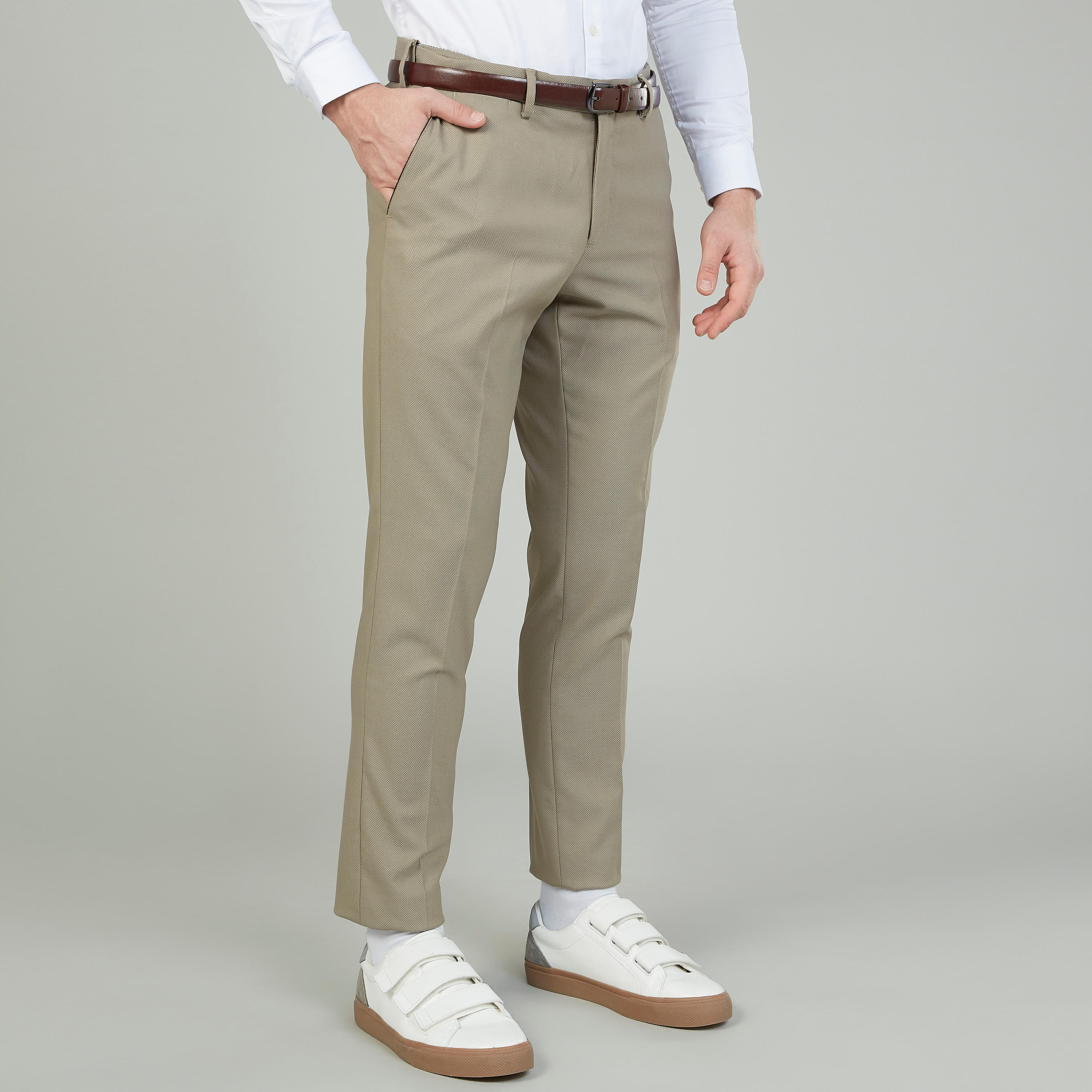 بنطلون رسمي سادة سليم بجيوب وحلقات حزام-men-clothing-bottoms-trousersandchinos-trousers-image-5