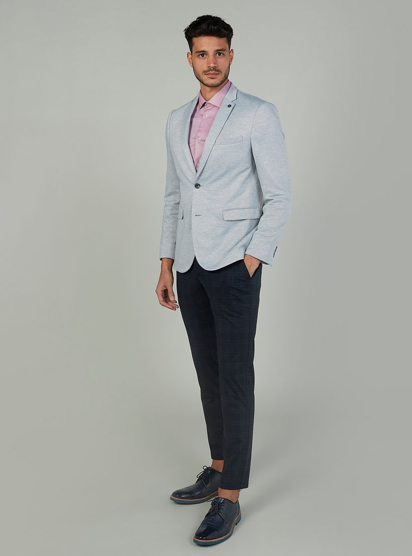 بنطلون رسمي سكيني قصير كاروهات بخصر متوسط الإرتفاع وجيوب-men-clothing-bottoms-trousersandchinos-trousers-image-2
