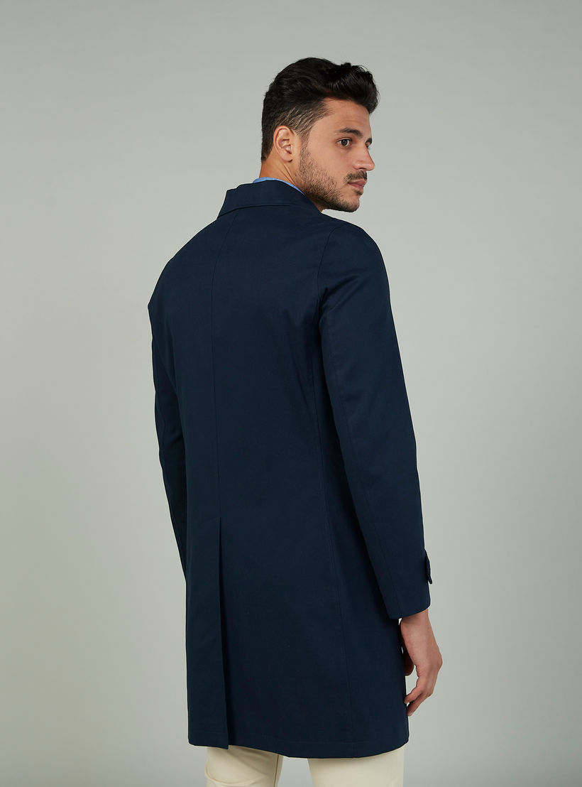 جاكيت رسمي طويل بارز الملس بأكمام طويلة وجيوب-men-clothing-jacketsandblazers-coats-image-4