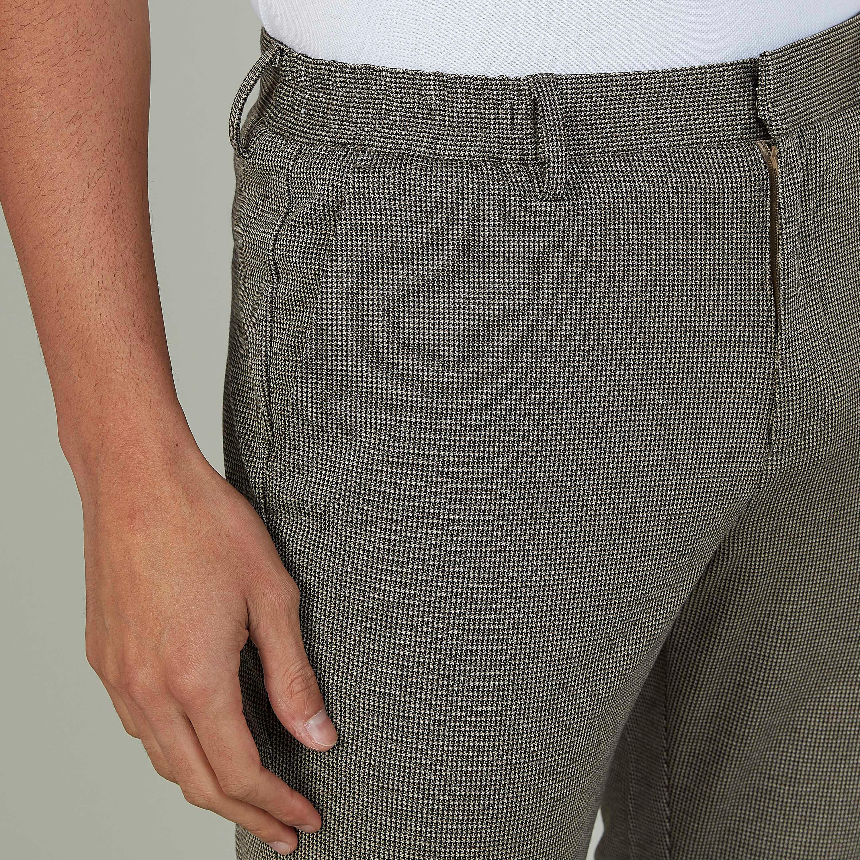 بنطلون كاروهات بخصر متوسط الارتفاع وجيوب وحلقات للحزام-men-clothing-bottoms-trousersandchinos-trousers-image-3