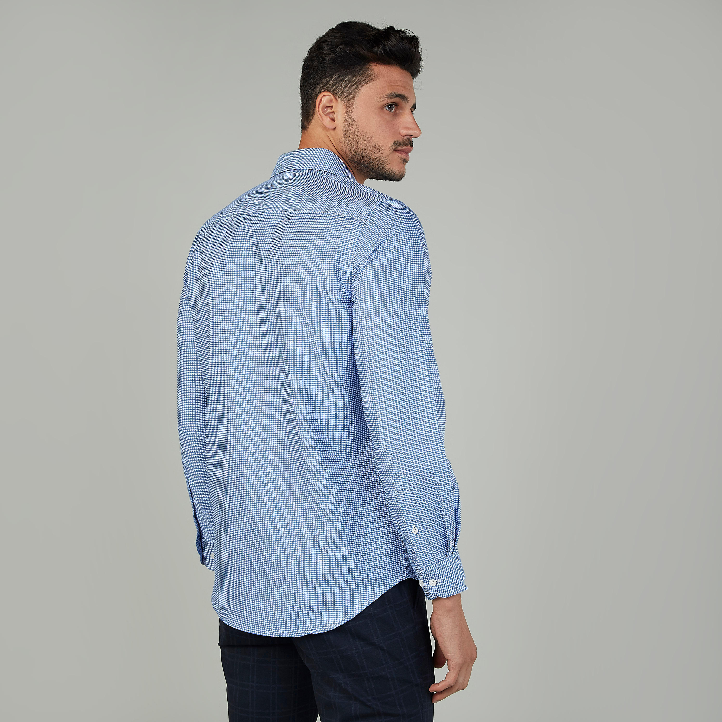 Sustainable Chequered Formal Shirt with Long Sleeves-men-clothing-shirts-image-4