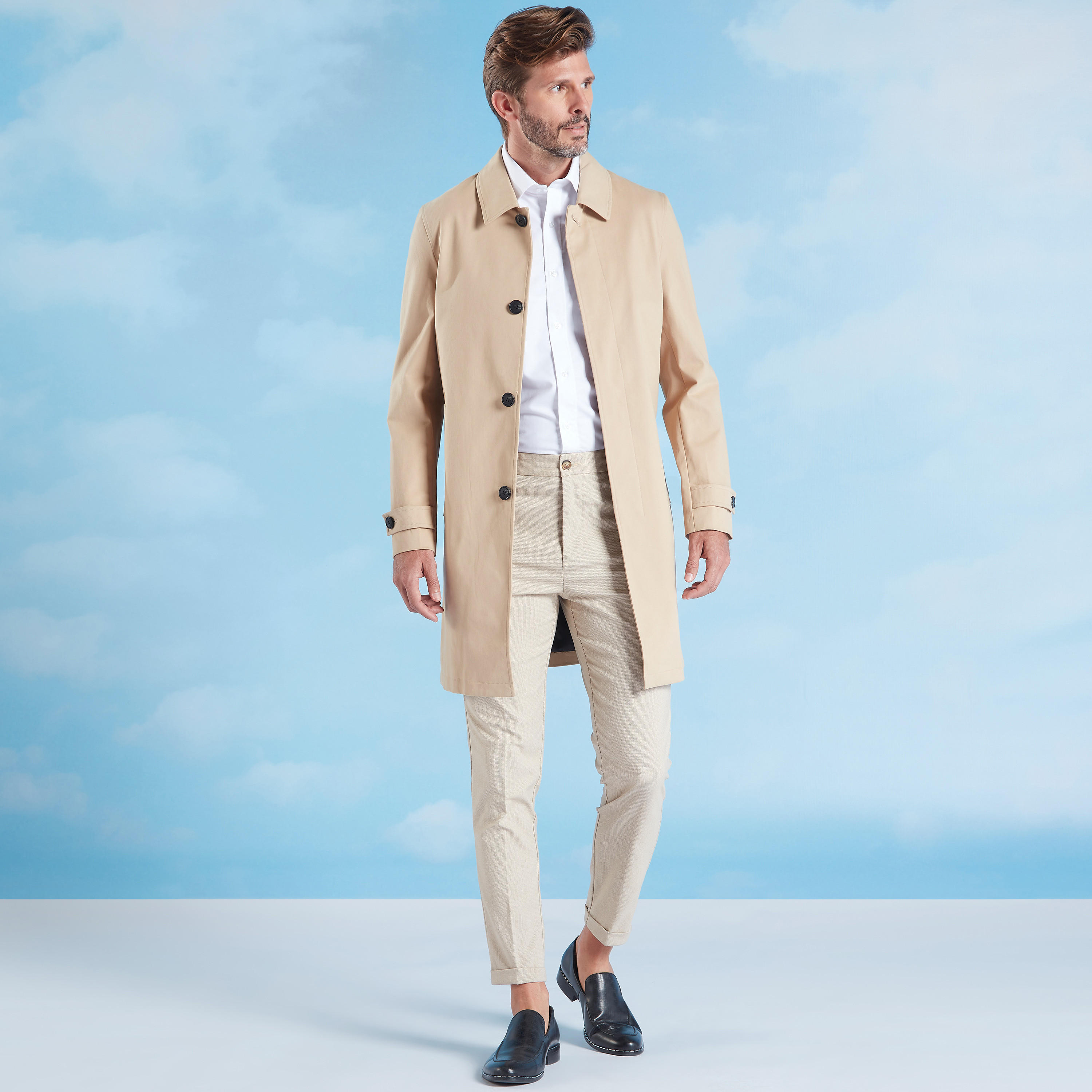 معطف سادة بأكمام طويلة وجيوب-men-clothing-jacketsandblazers-coats-image-2