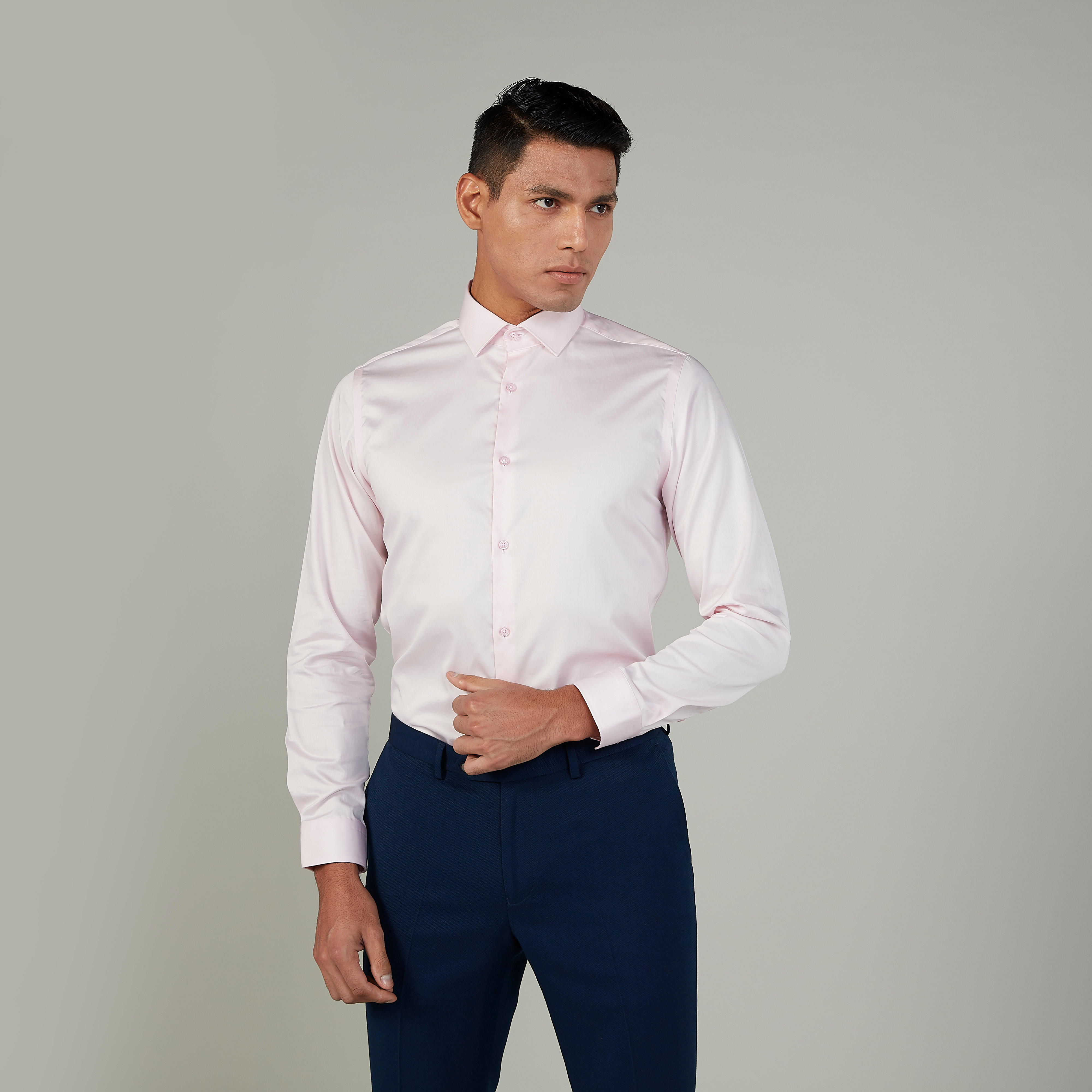 Solid Woven Shirt with Long Sleeves-men-clothing-shirts-image-1