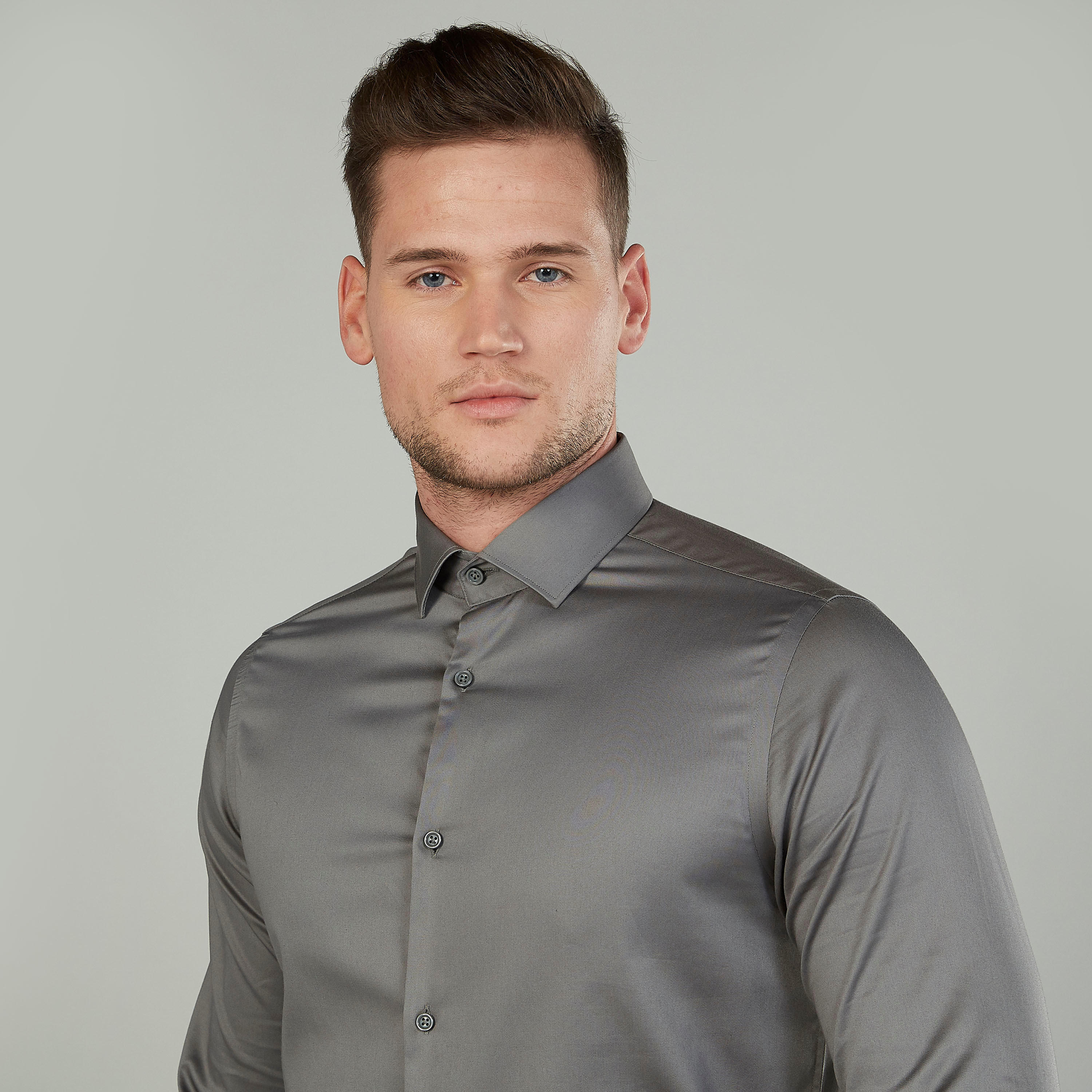 Plain Shirt with Long Sleeves and Spread Collar-men-clothing-shirts-image-3