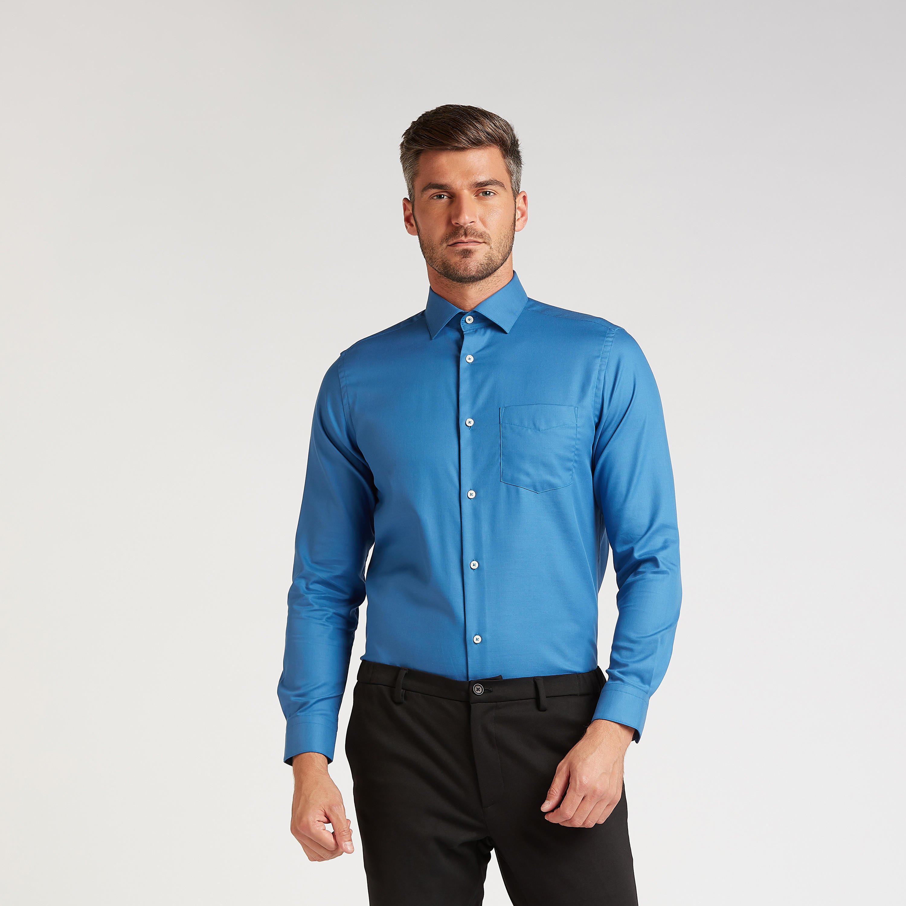 قميص رسمي سادة بأكمام طويلة وجيب على الصّدر-men-clothing-shirts-image-6