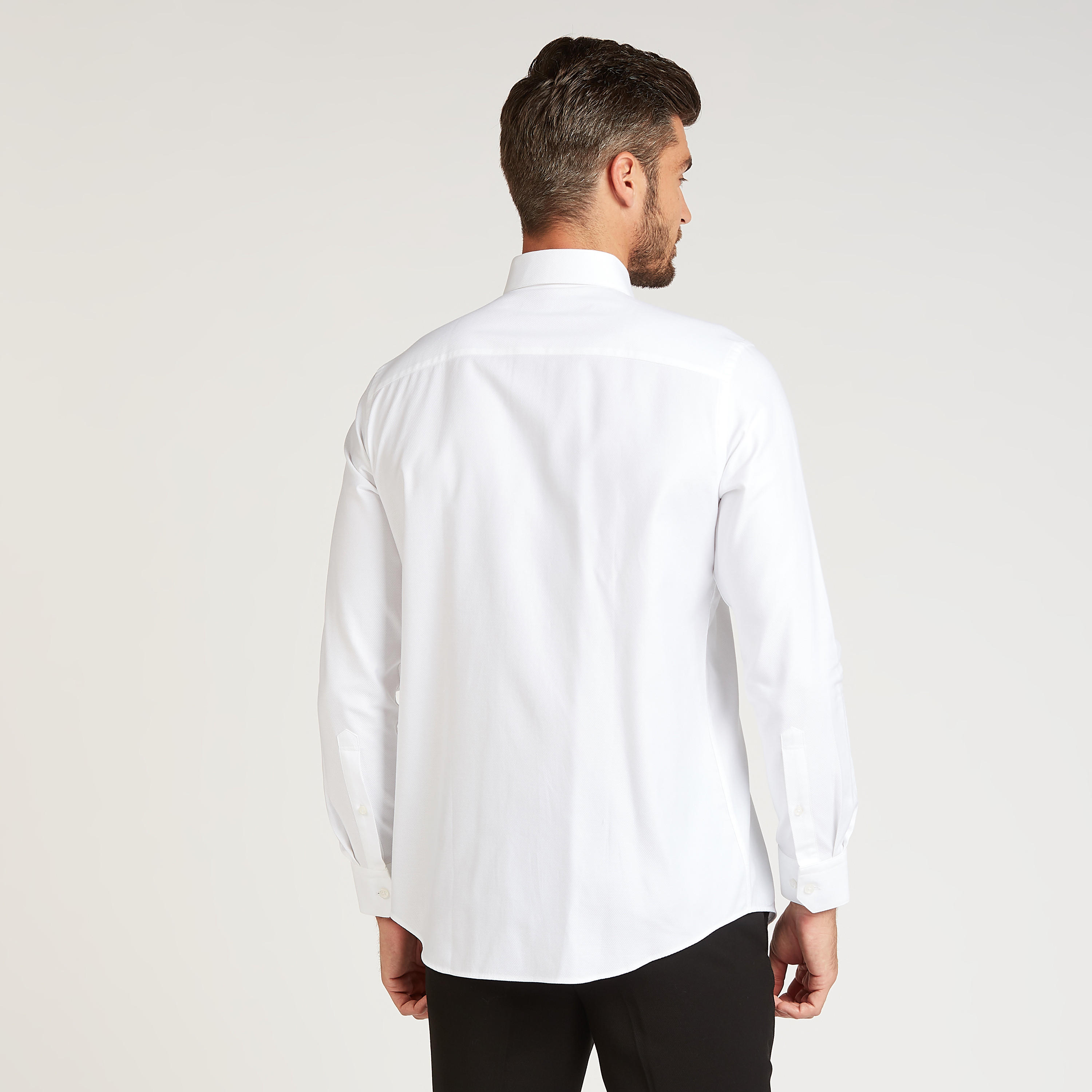 قميص رسمي سادة بأكمام طويلة وجيب على الصدر-men-clothing-shirts-image-4