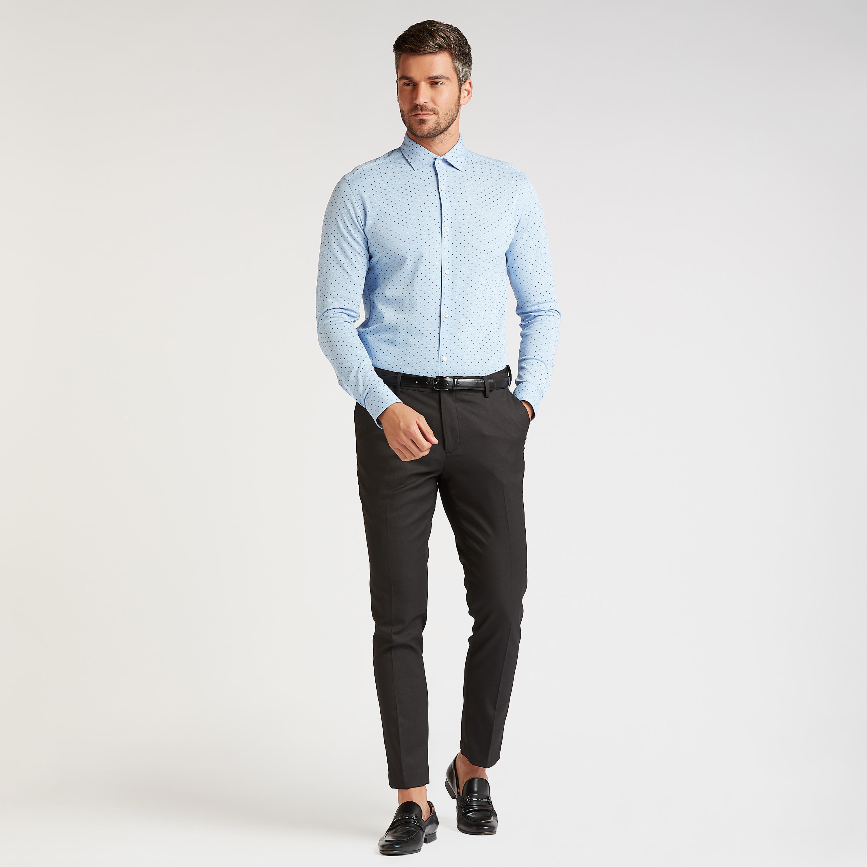 Printed Formal Shirt with Long Sleeves and Spread Collar-men-clothing-shirts-image-2