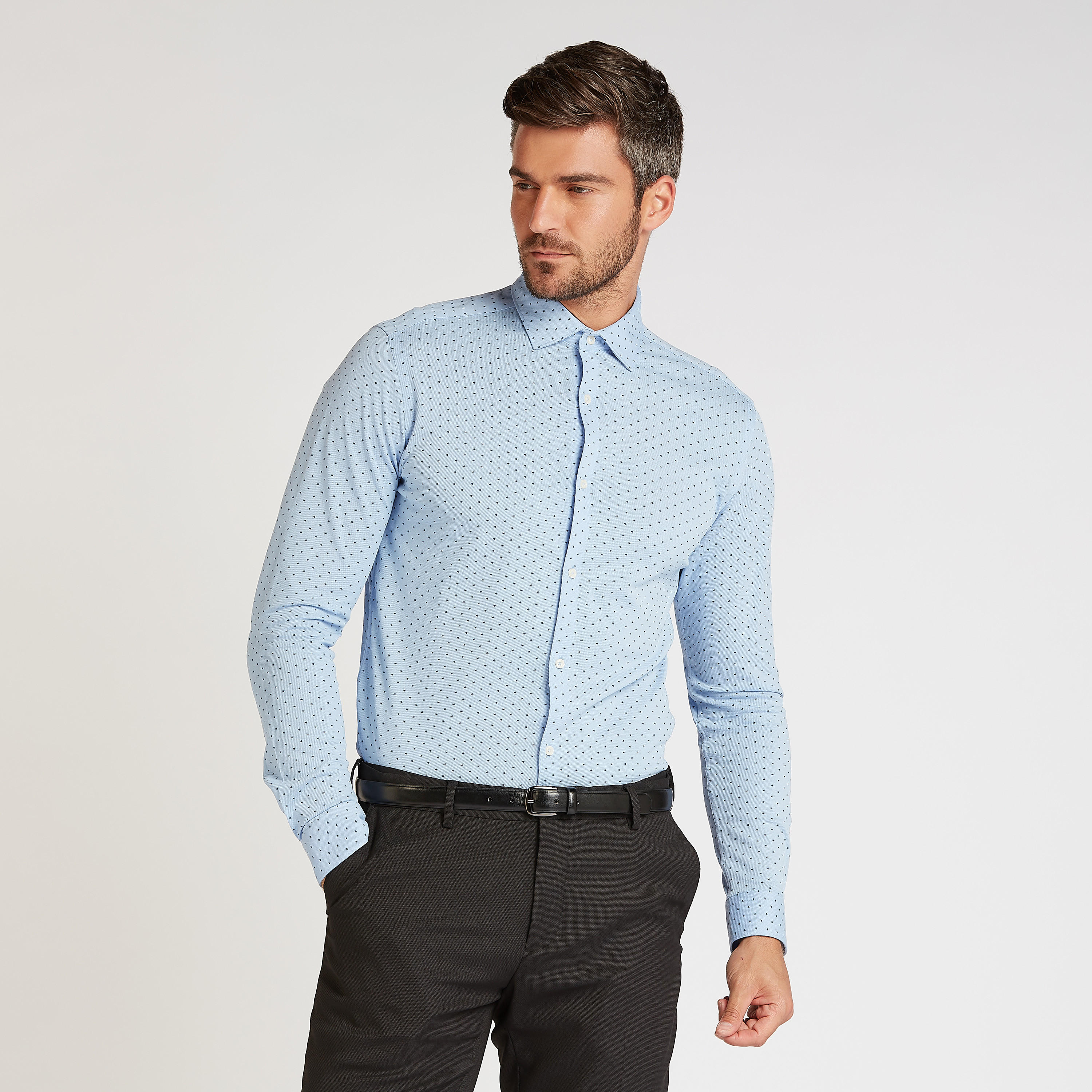 Printed Formal Shirt with Long Sleeves and Spread Collar-men-clothing-shirts-image-6