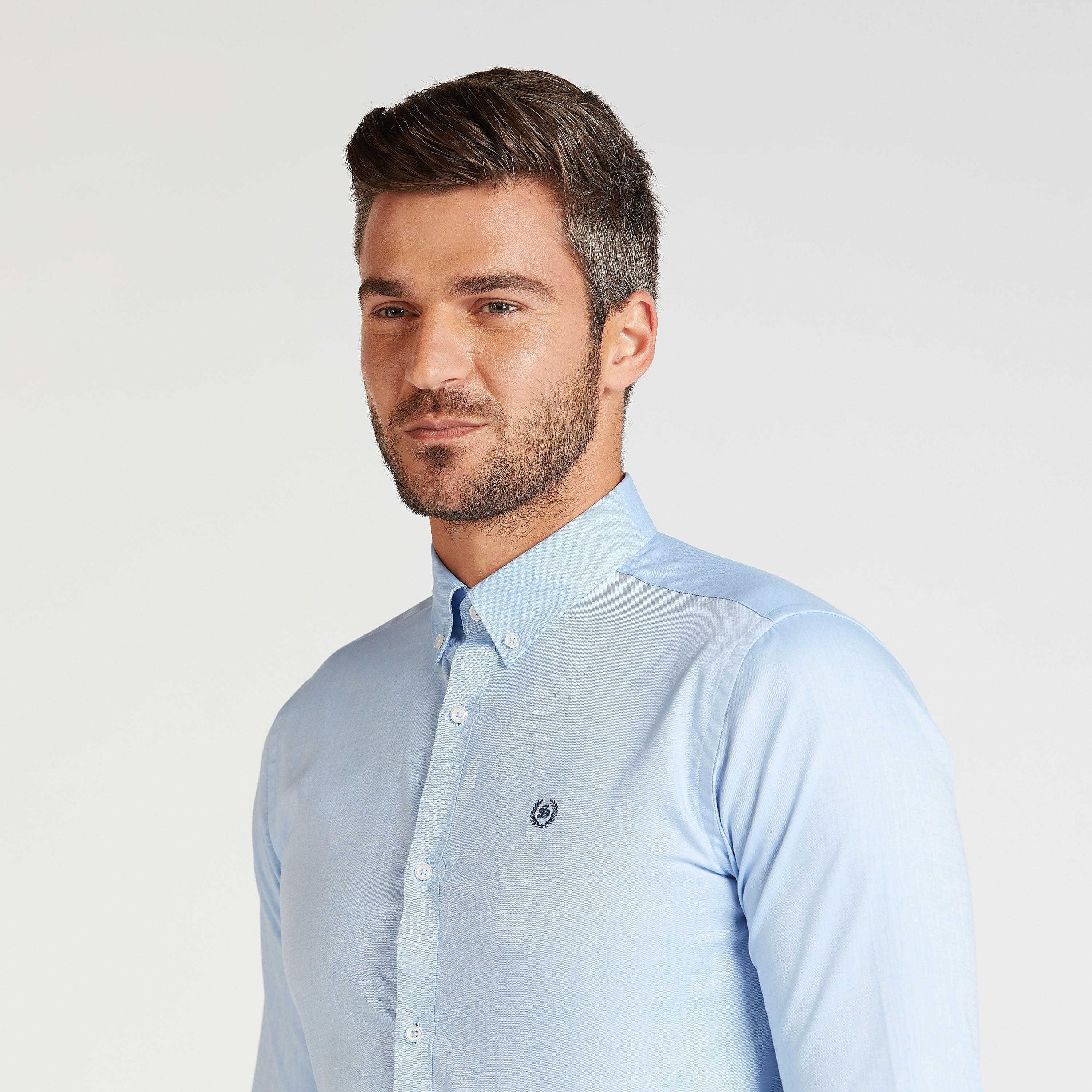 Solid Formal Shirt with Long Sleeves and Spread Collar-men-clothing-shirts-image-3
