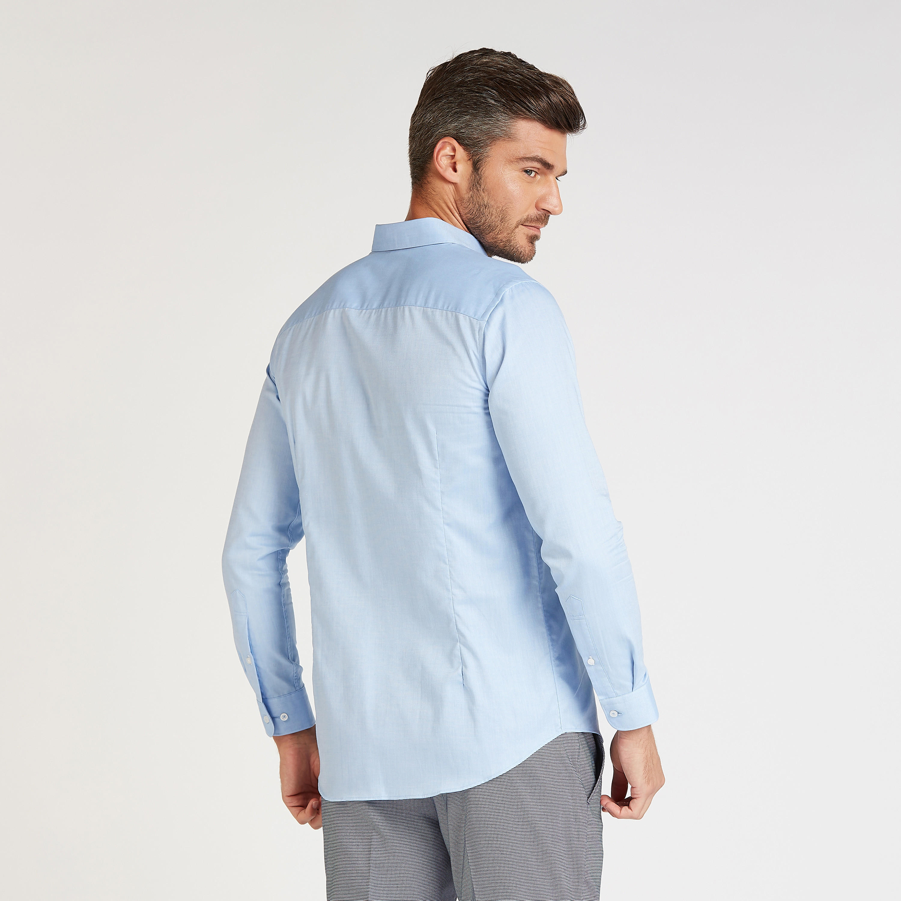 Solid Formal Shirt with Long Sleeves and Spread Collar-men-clothing-shirts-image-4