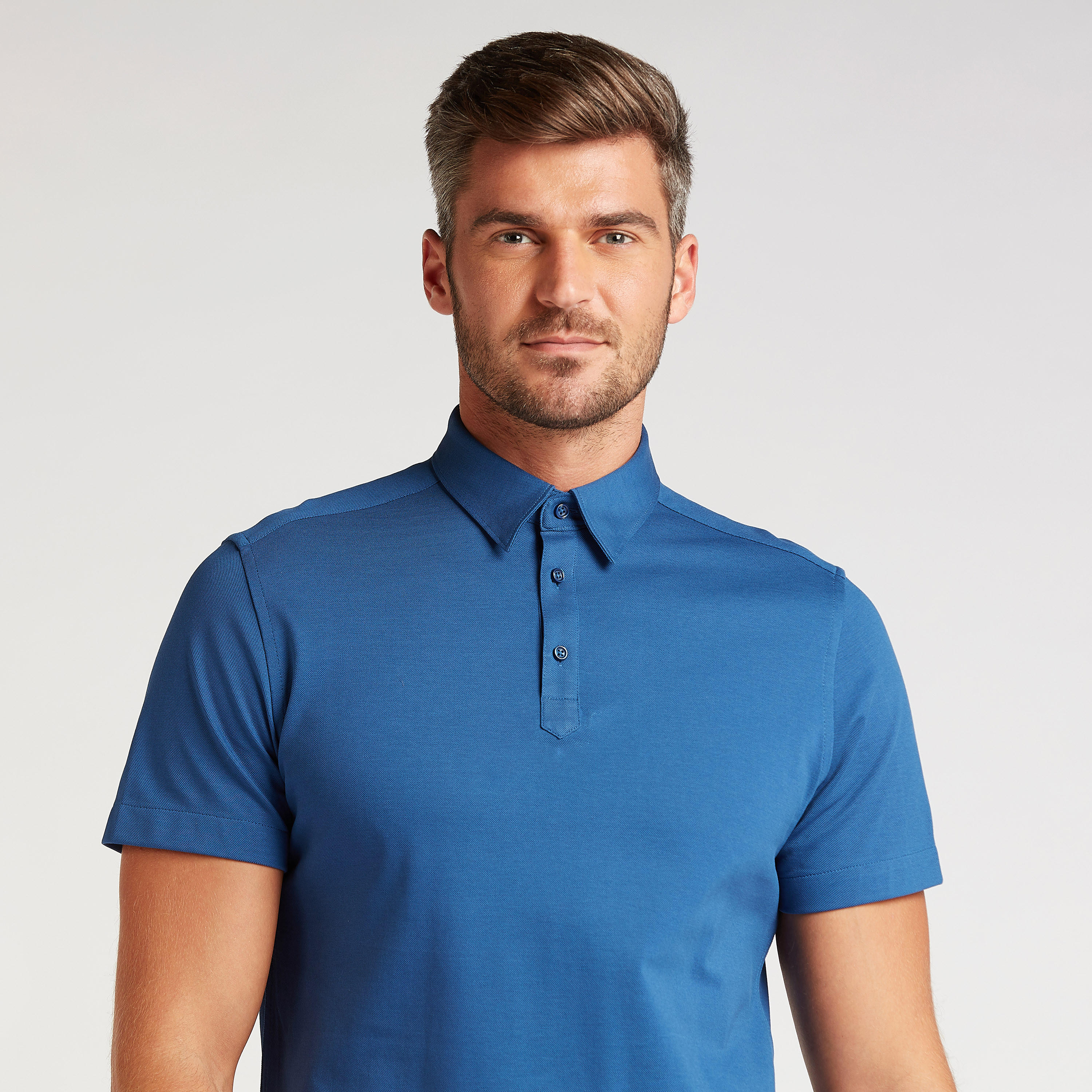 قميص رسمي سادة بأكمام قصيرة ووصلة أزرار-men-clothing-shirts-image-3