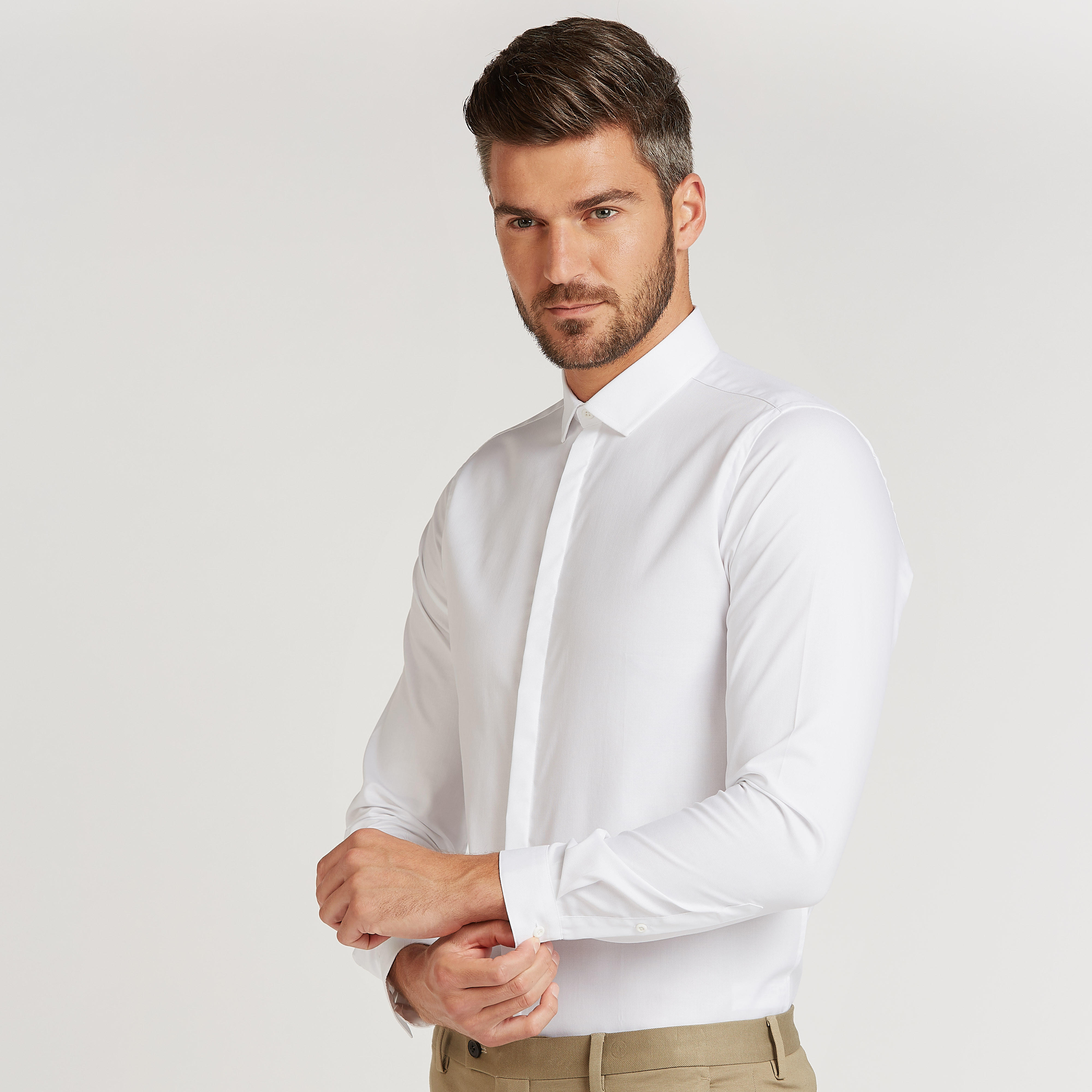 Solid Formal Shirt with Long Sleeves and Concealed Placket-men-clothing-shirts-image-5