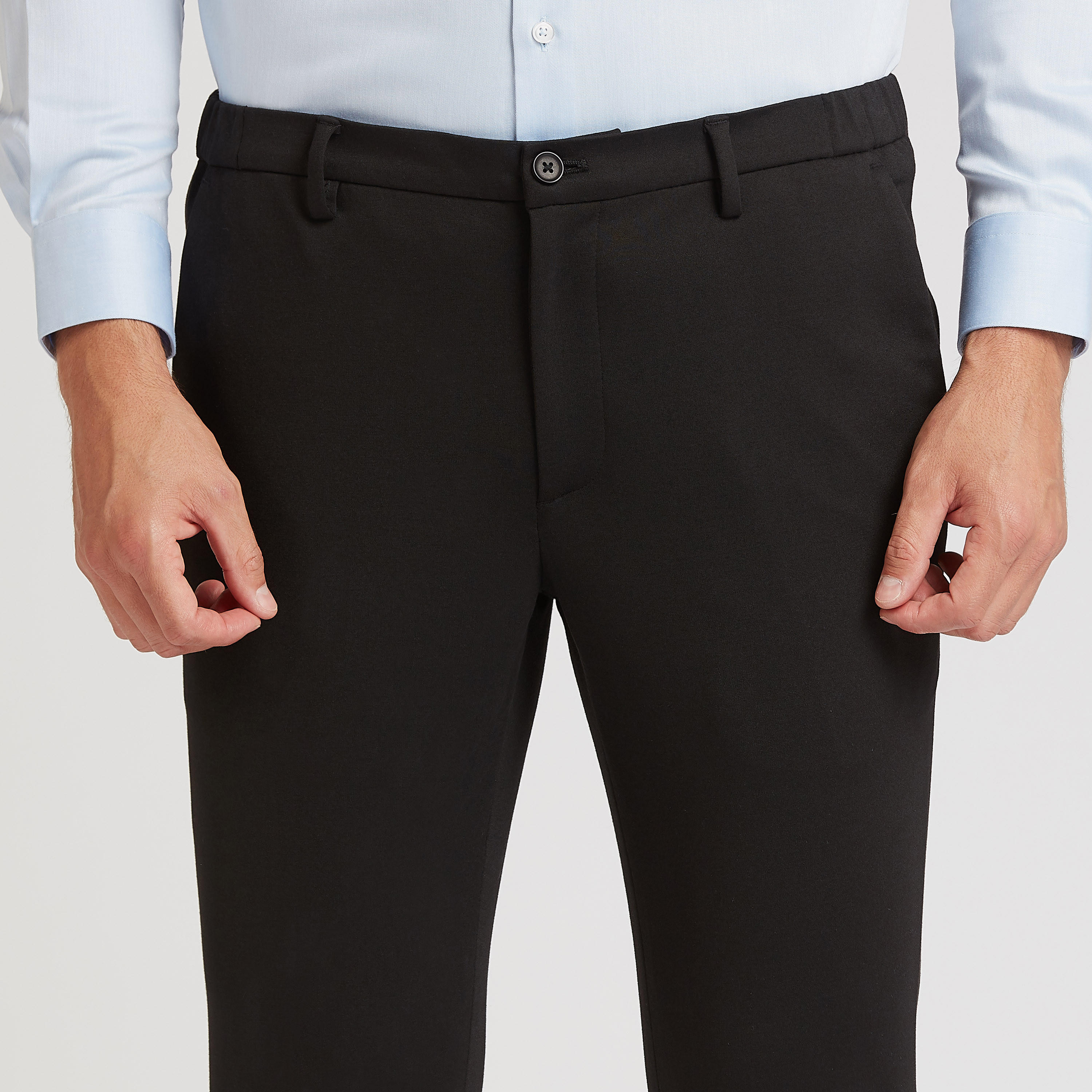 بنطلون سليم رسمي سادة بخصر متوسط الارتفاع وجيوب-men-clothing-bottoms-trousersandchinos-trousers-image-3