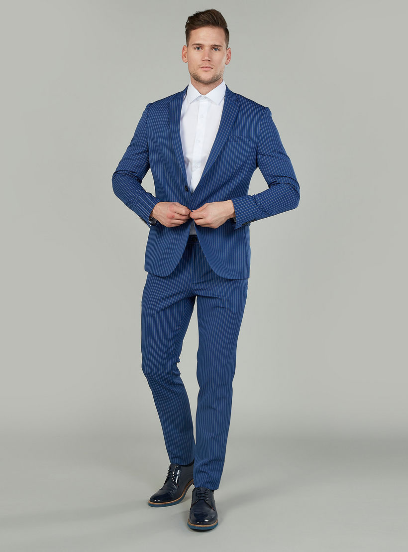 بنطلون مخطّط سليم بخصر متوسط الارتفاع وعراوي وجيوب-men-clothing-bottoms-trousersandchinos-trousers-image-2