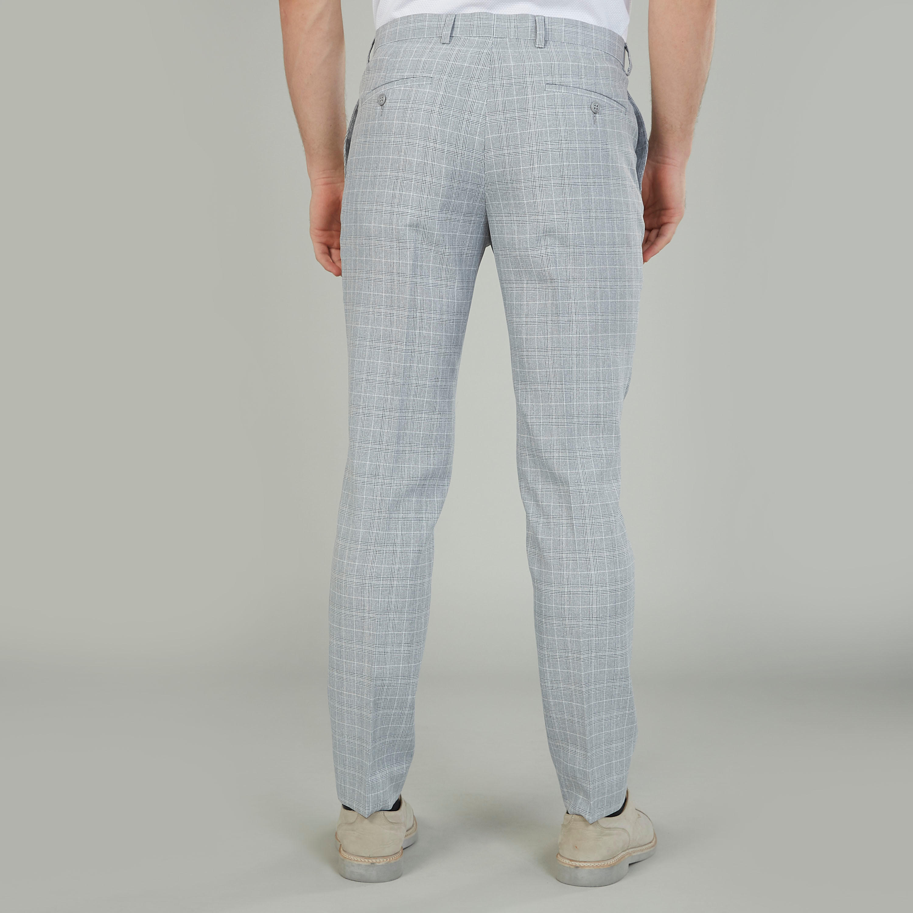 بنطلون كاروهات سليم بخصر متوسط الارتفاع وعراوي وجيوب-men-clothing-bottoms-trousersandchinos-trousers-image-4