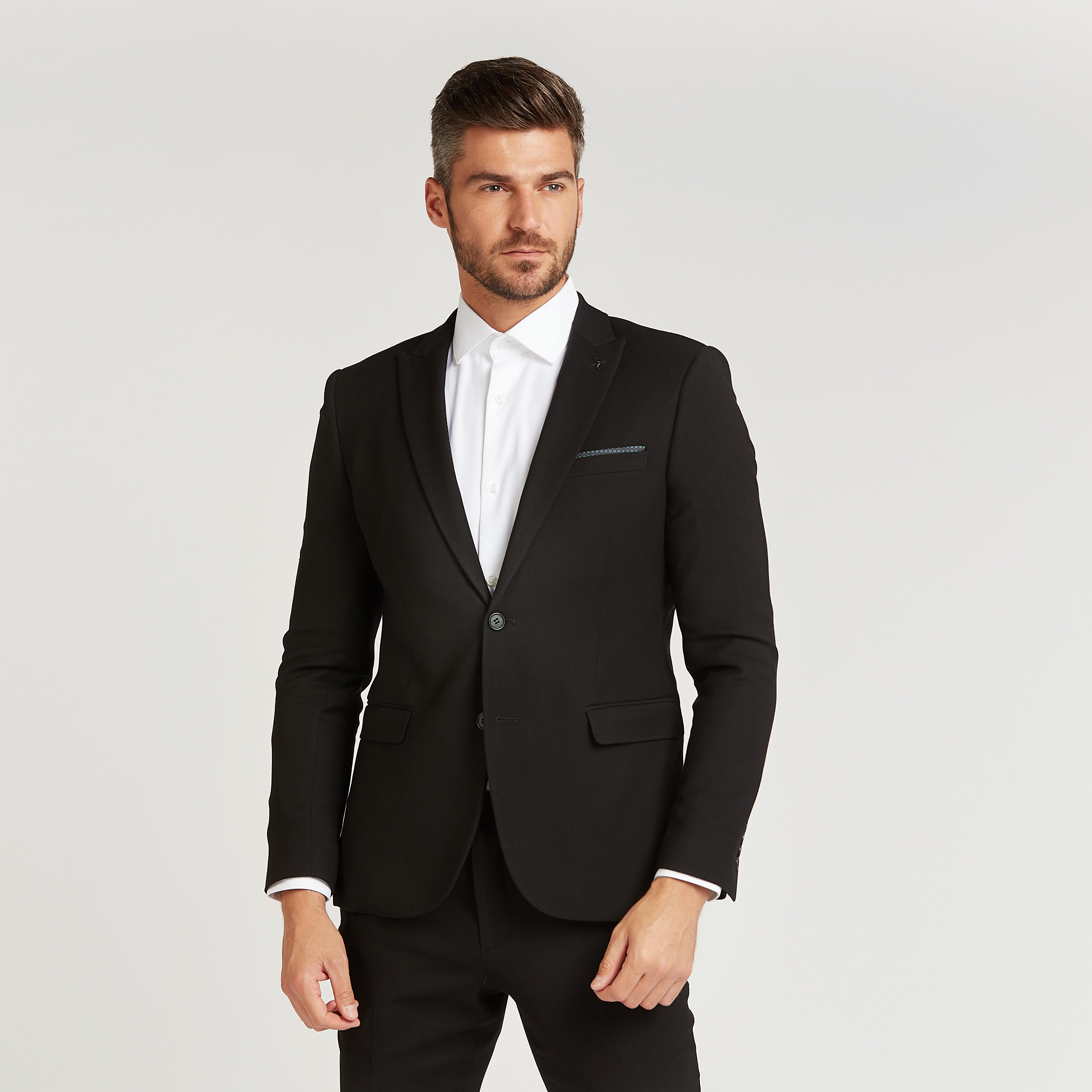 جاكيت بليزر سادة بقصة سليم بأكمام طويلة وياقة مطويّة-men-winterwear-jacketsandblazers-image-6