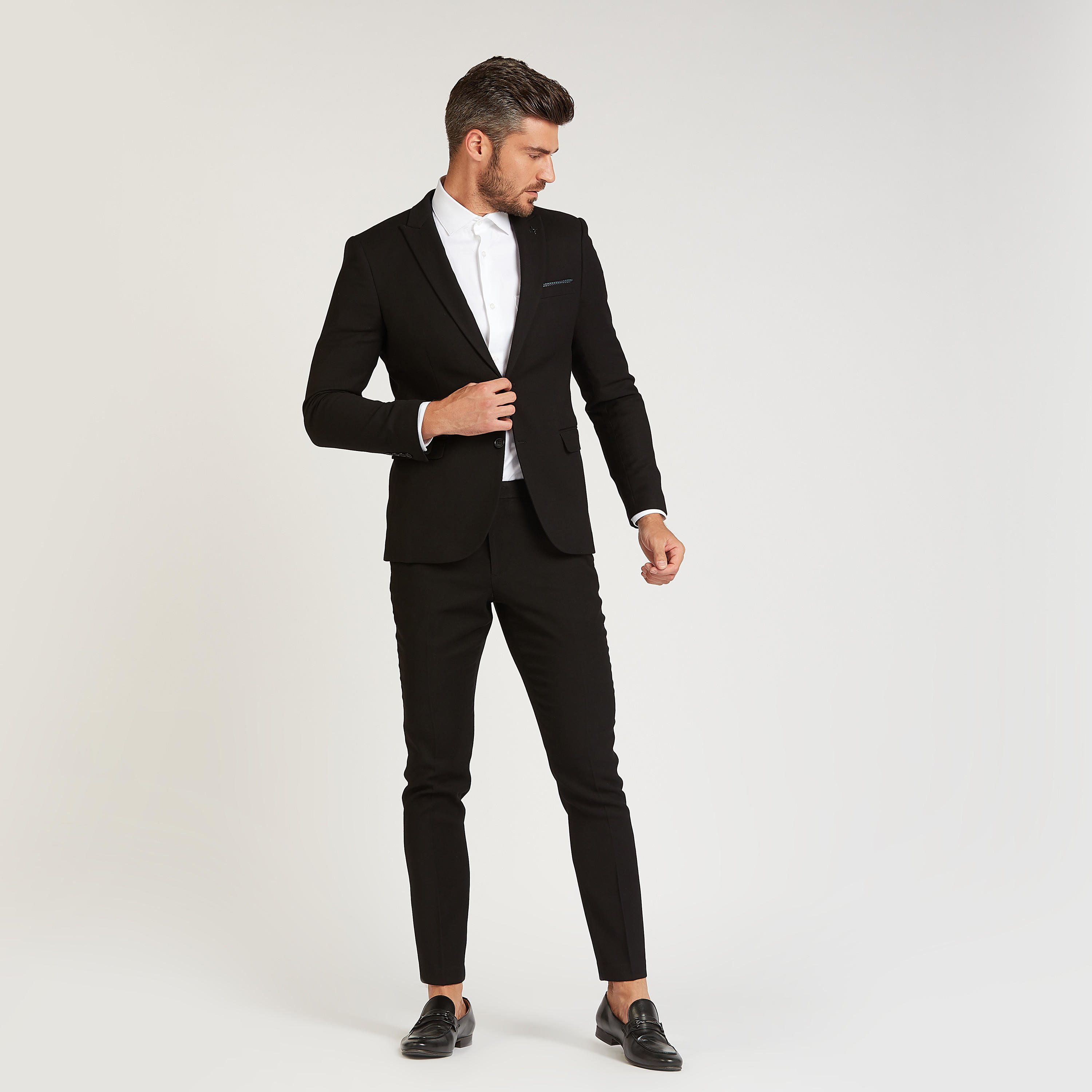 بنطلون طويل بارز الملمس بخصر متوسط الارتفاع وجيوب-men-clothing-bottoms-trousersandchinos-trousers-image-2