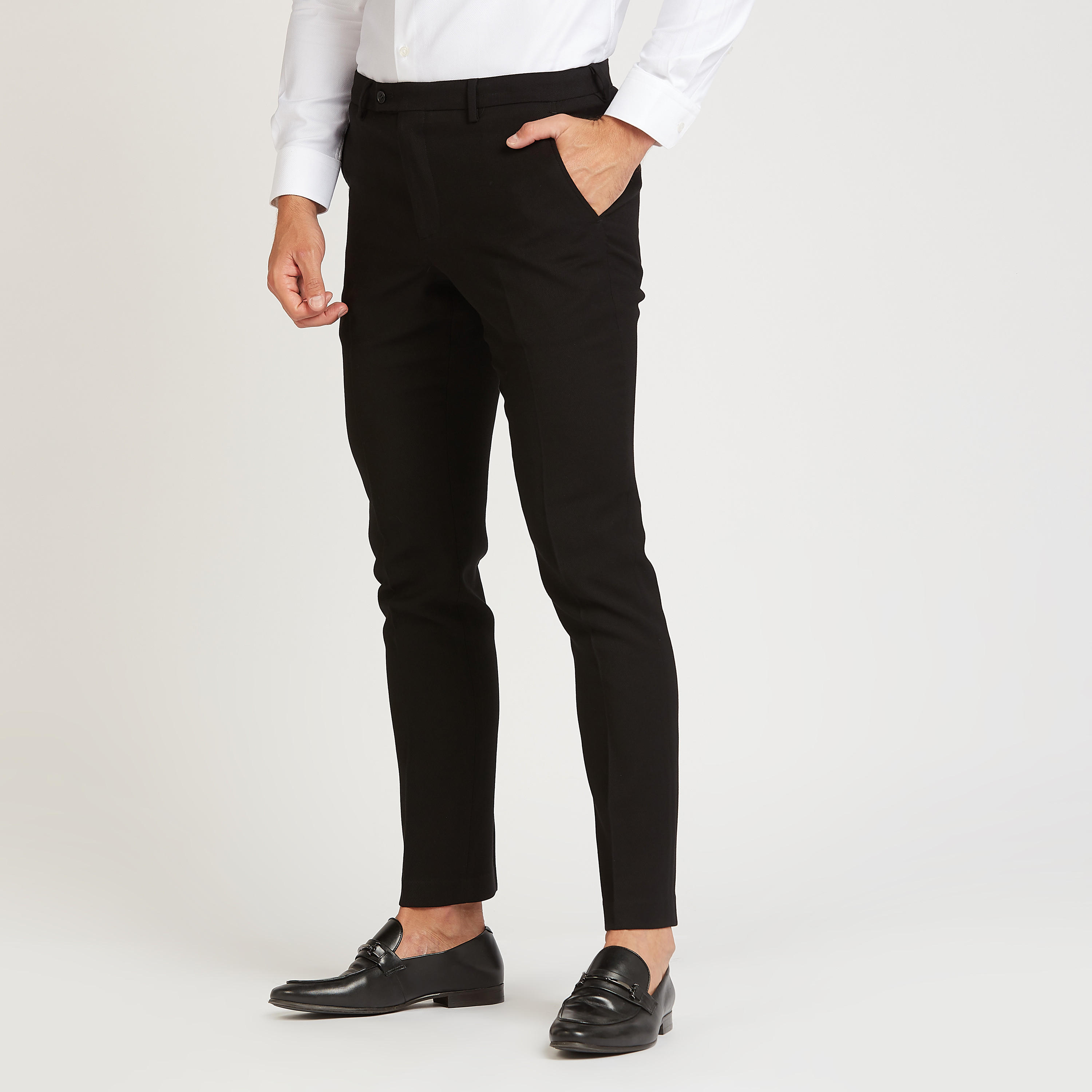 بنطلون طويل بارز الملمس بخصر متوسط الارتفاع وجيوب-men-clothing-bottoms-trousersandchinos-trousers-image-5