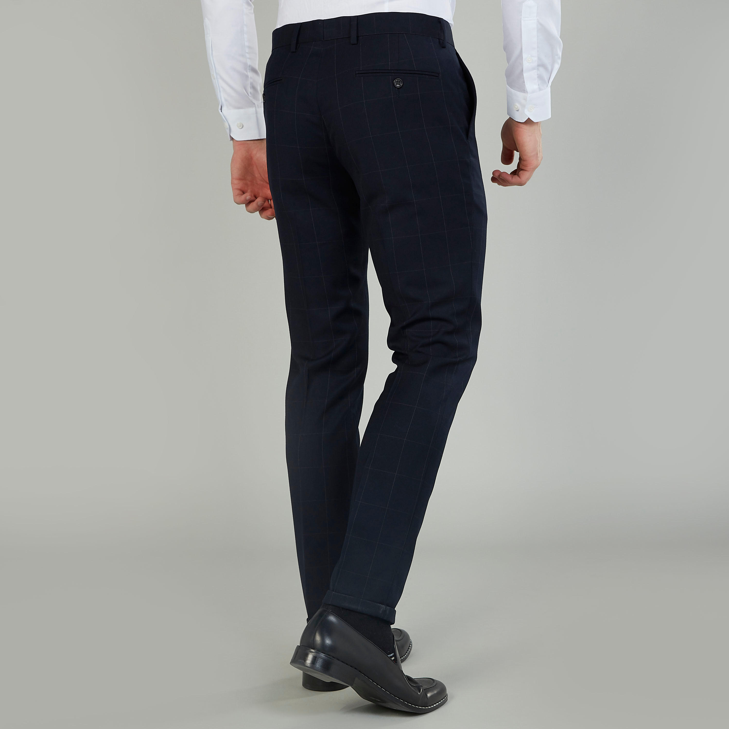 بنطلون كاروهات بخصر متوسط الارتفاع وجيوب-men-clothing-bottoms-trousersandchinos-trousers-image-4