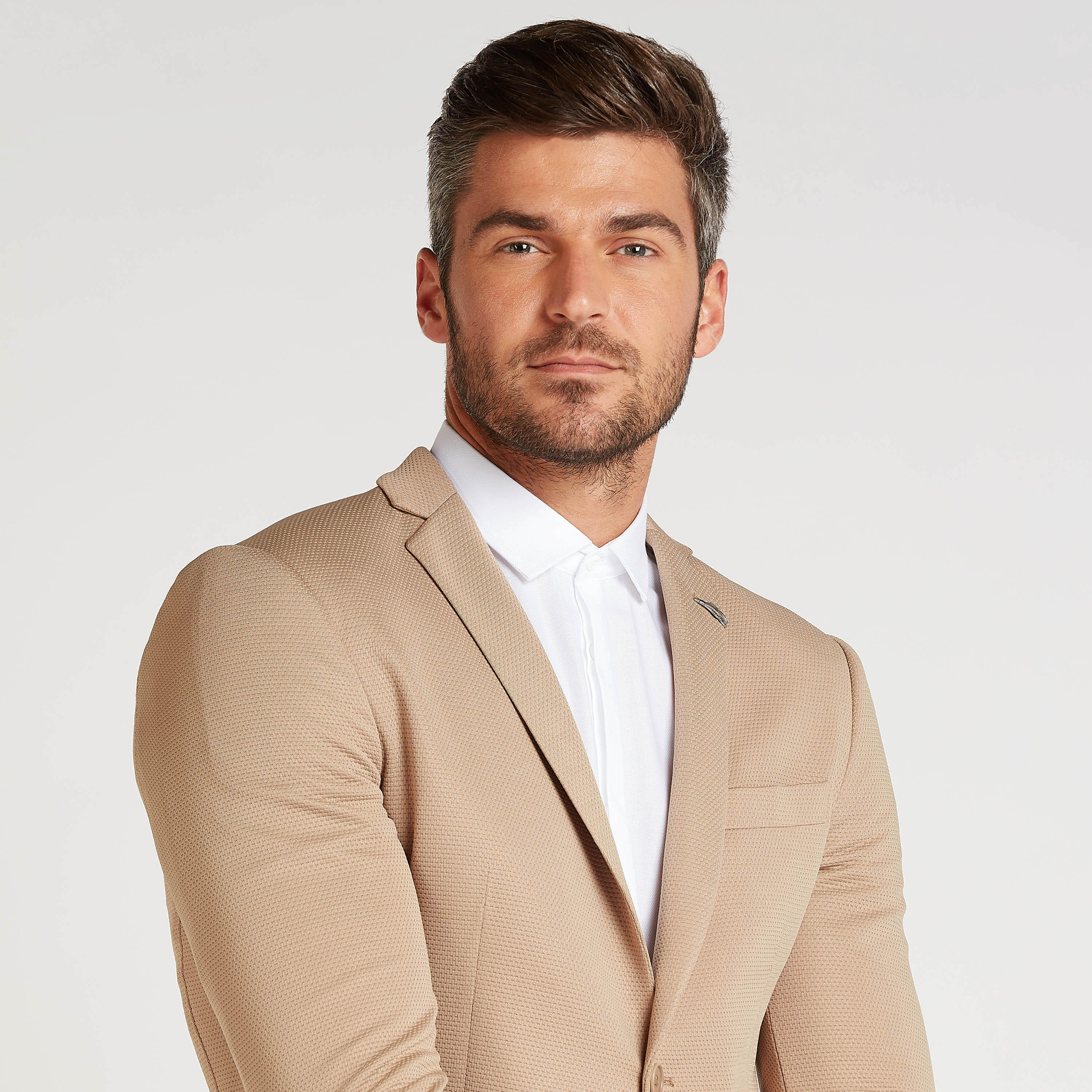 جاكيت بليزر رسمي بارز الملمس سكيني بياقة مطوية وأكمام طويلة-men-winterwear-jacketsandblazers-image-5