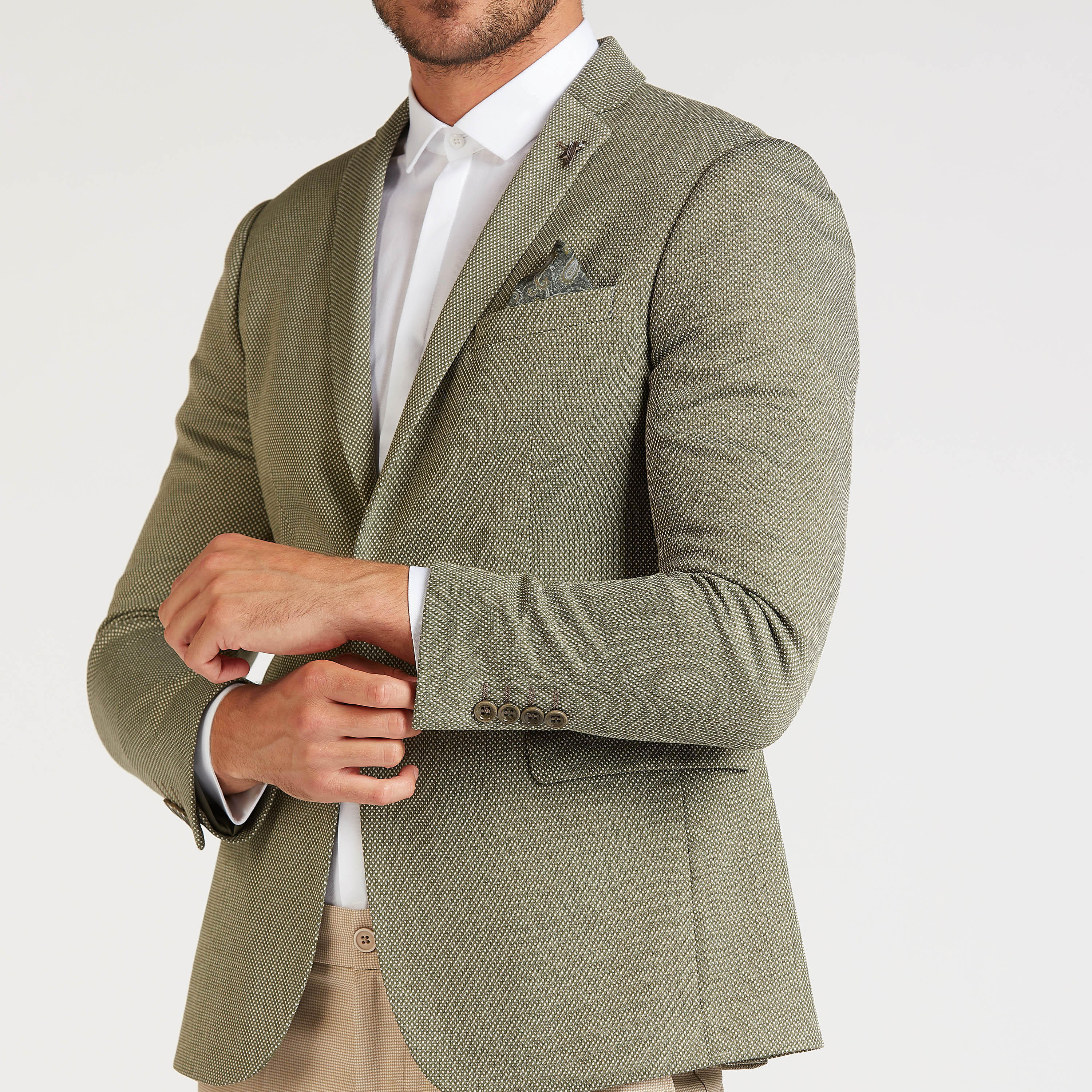 جاكيت رسمي سكيني بارز الملمس بأكمام طويلة وياقة مطويّة-men-winterwear-jacketsandblazers-image-3