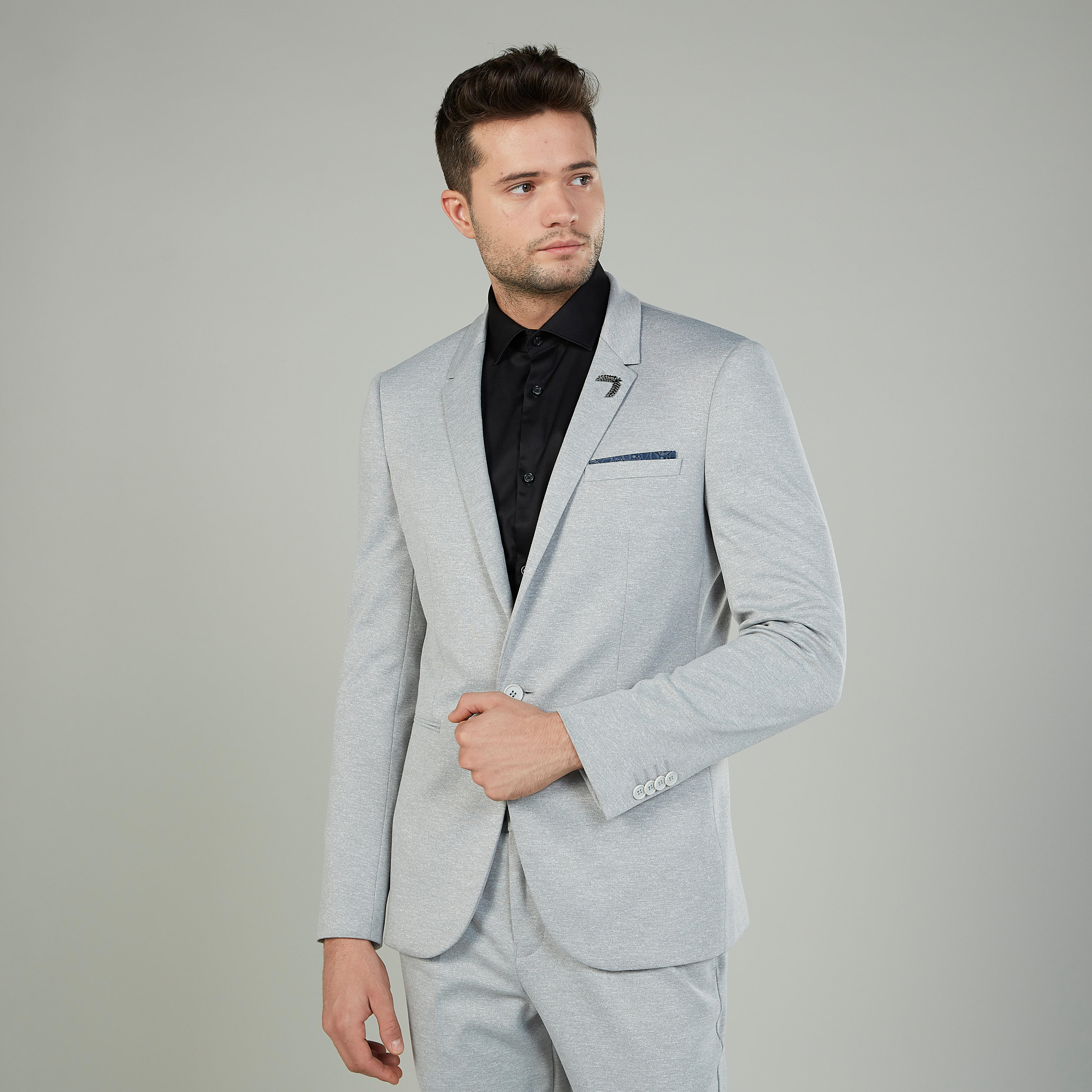 Skinny Fit Solid Formal Blazer with Notched Lapel and Long Sleeves-men-winterwear-jacketsandblazers-image-1